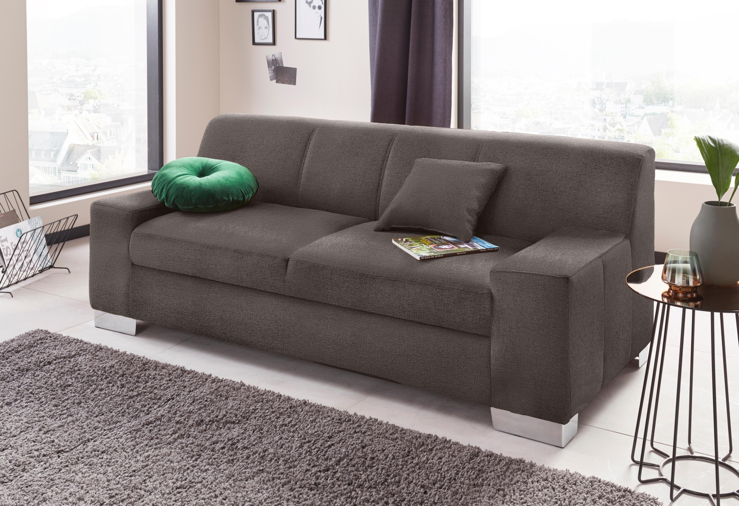 DOMO collection 2-Sitzer "Bero, elegant und zeitlos, flache Armlehnen" fest günstig online kaufen