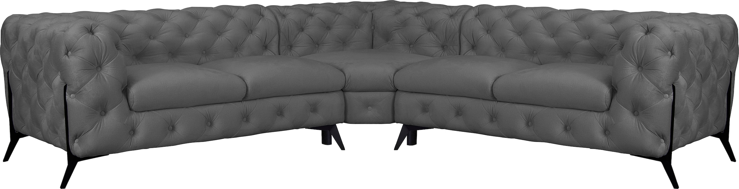 Home affaire Chesterfield-Sofa »Amaury L-Form« Chesterfield-Optik, Breite/T günstig online kaufen