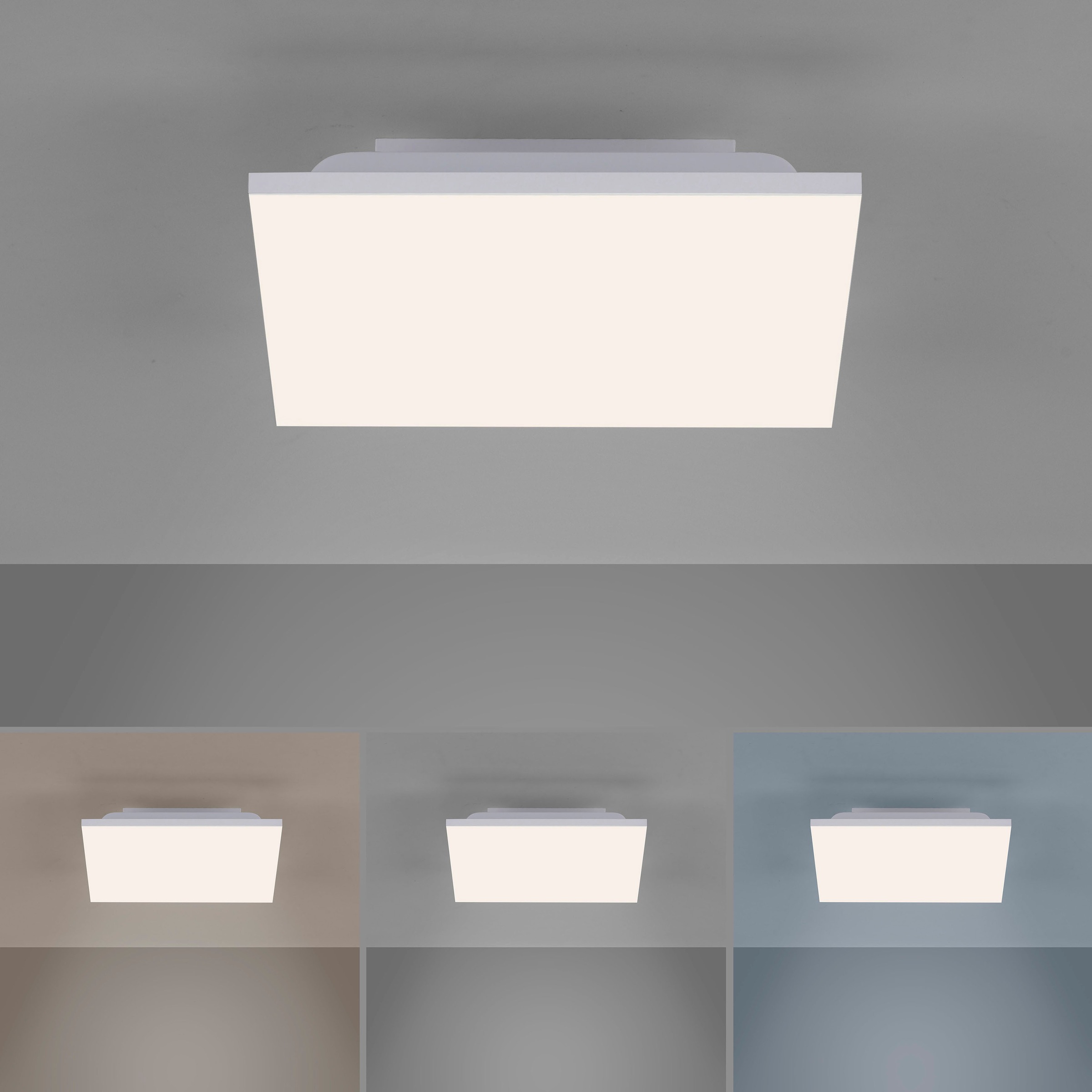 JUST LIGHT LED Deckenleuchte »CANVAS«, 1 flammig, Leuchtmittel LED-Board | LED wechselbar, dimmbar über IR-Fernbed.; CCT-Farbtemperaturwechsel; Memoryfunktion