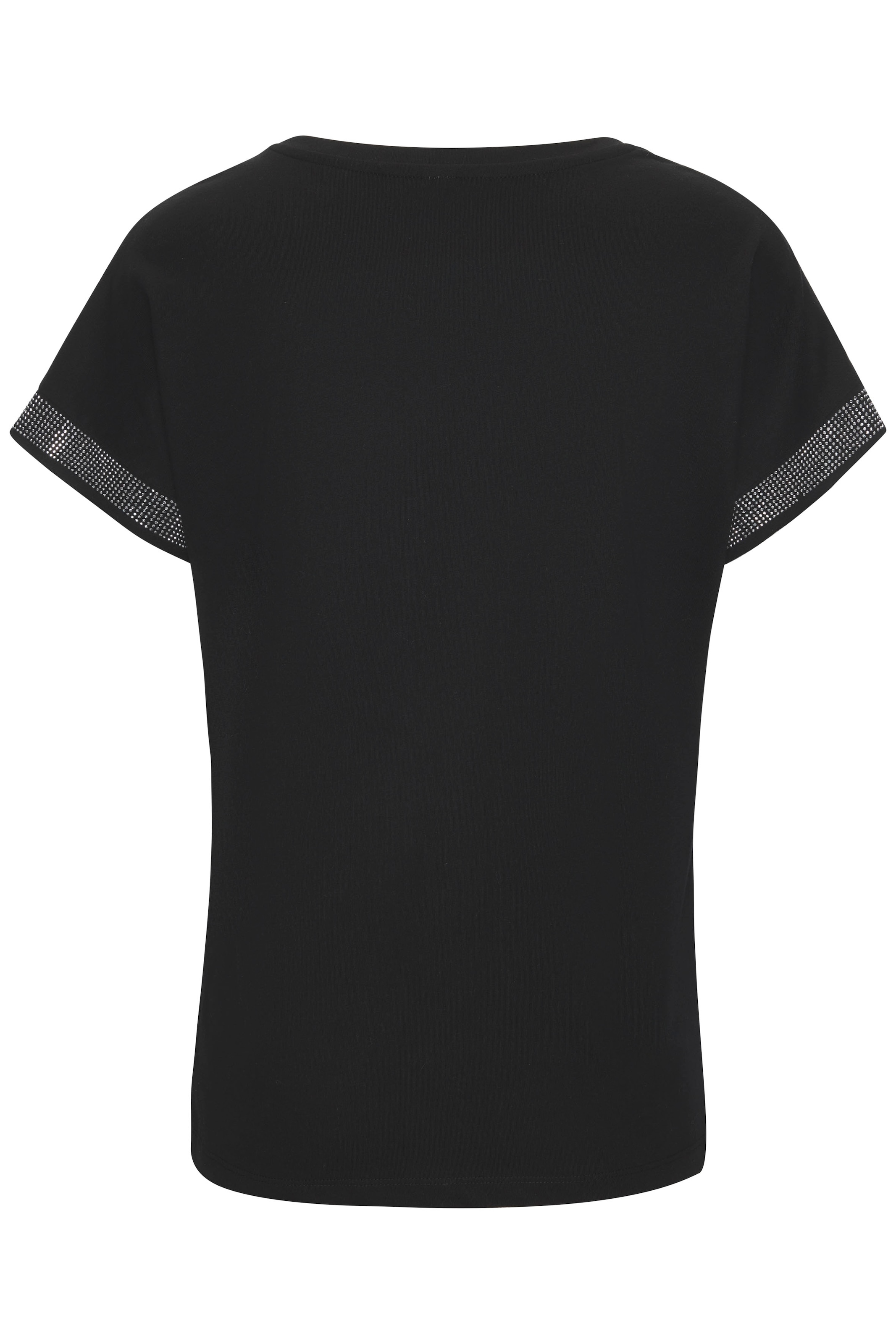 LASCANA Kurzarmshirt »mit glitzernem Strass-Design am Arm«, aus weicher Baumwoll-Qualität