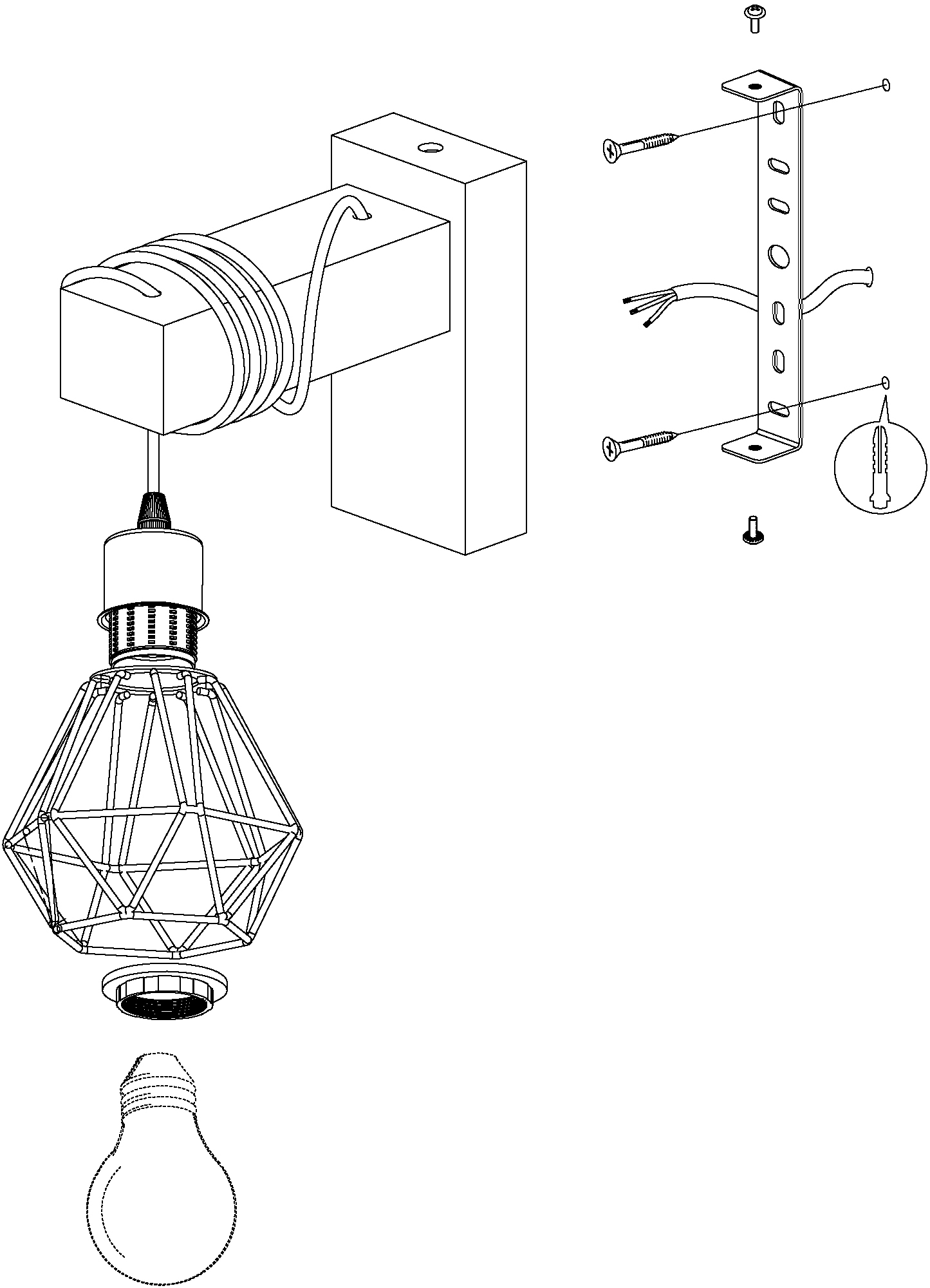 EGLO Wandleuchte »TOWNSHEND 5«, 1 flammig-flammig, Vintage Wandleuchte im Industrial Design, Retro Lampe Fassung: E27