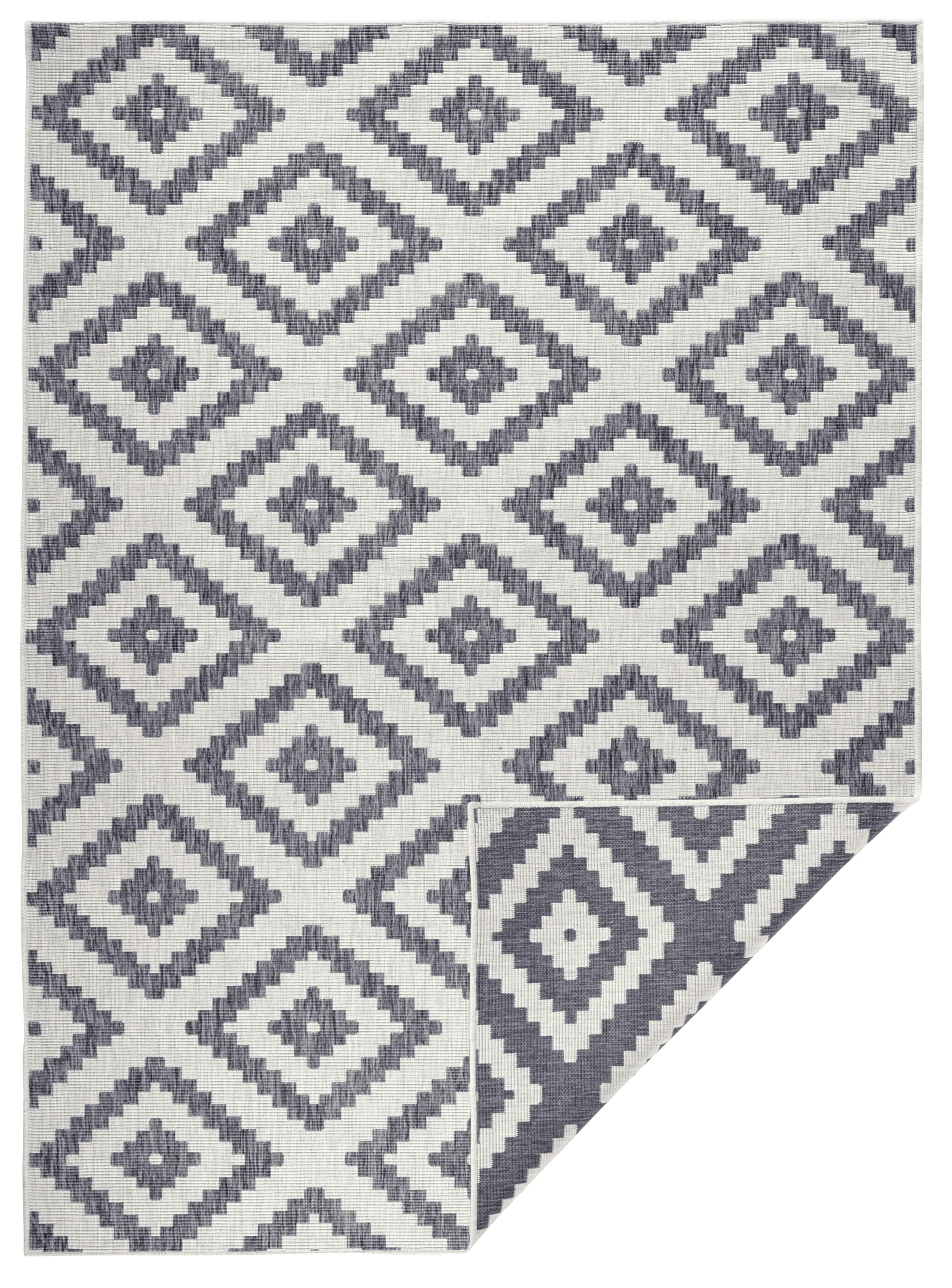 NORTHRUGS Teppich »Malta Wendeteppich«, rechteckig, 5 mm Höhe, In-& Outdoor, Wetterfest, Balkon, Terrasse, Raute, Läufer, Wohnzimmer
