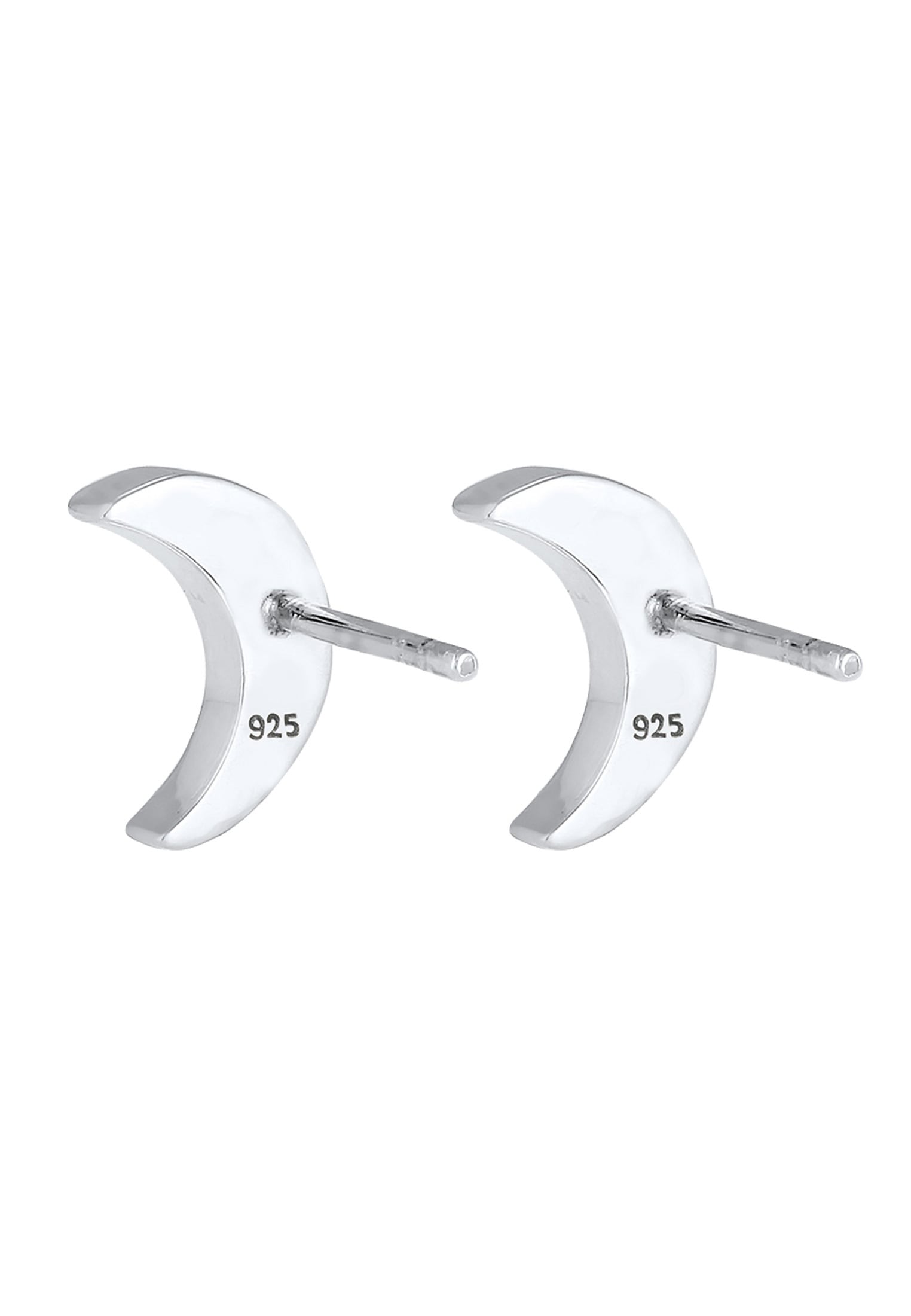 Elli Paar Ohrstecker »Ohrstecker Halbmond Glas Kristalle Weiß 925 Sterling Silber«
