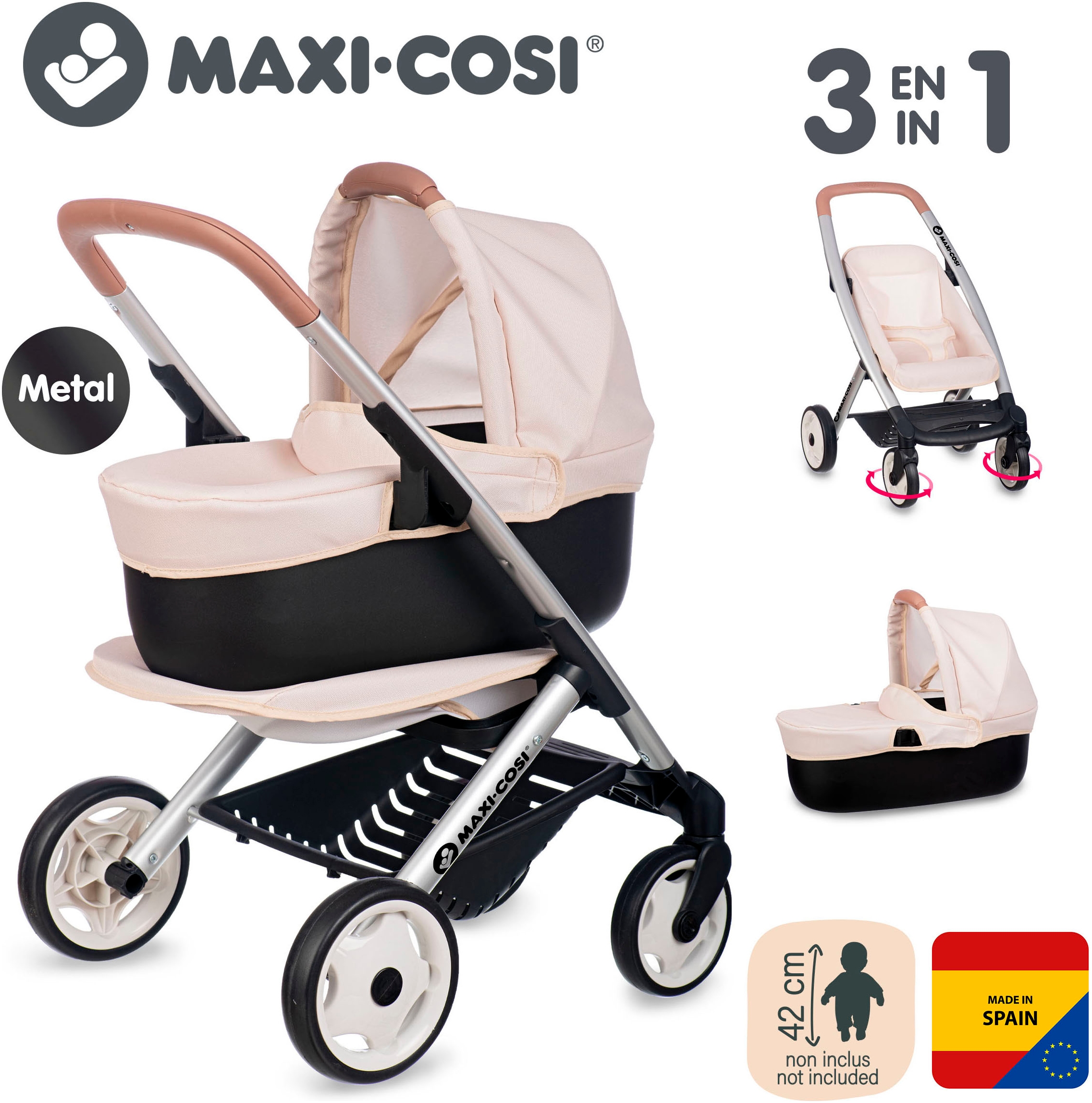 Smoby Kombi-Puppenwagen »Maxi-Cosi Puppenwagen 3-in-1«, Made in Europe