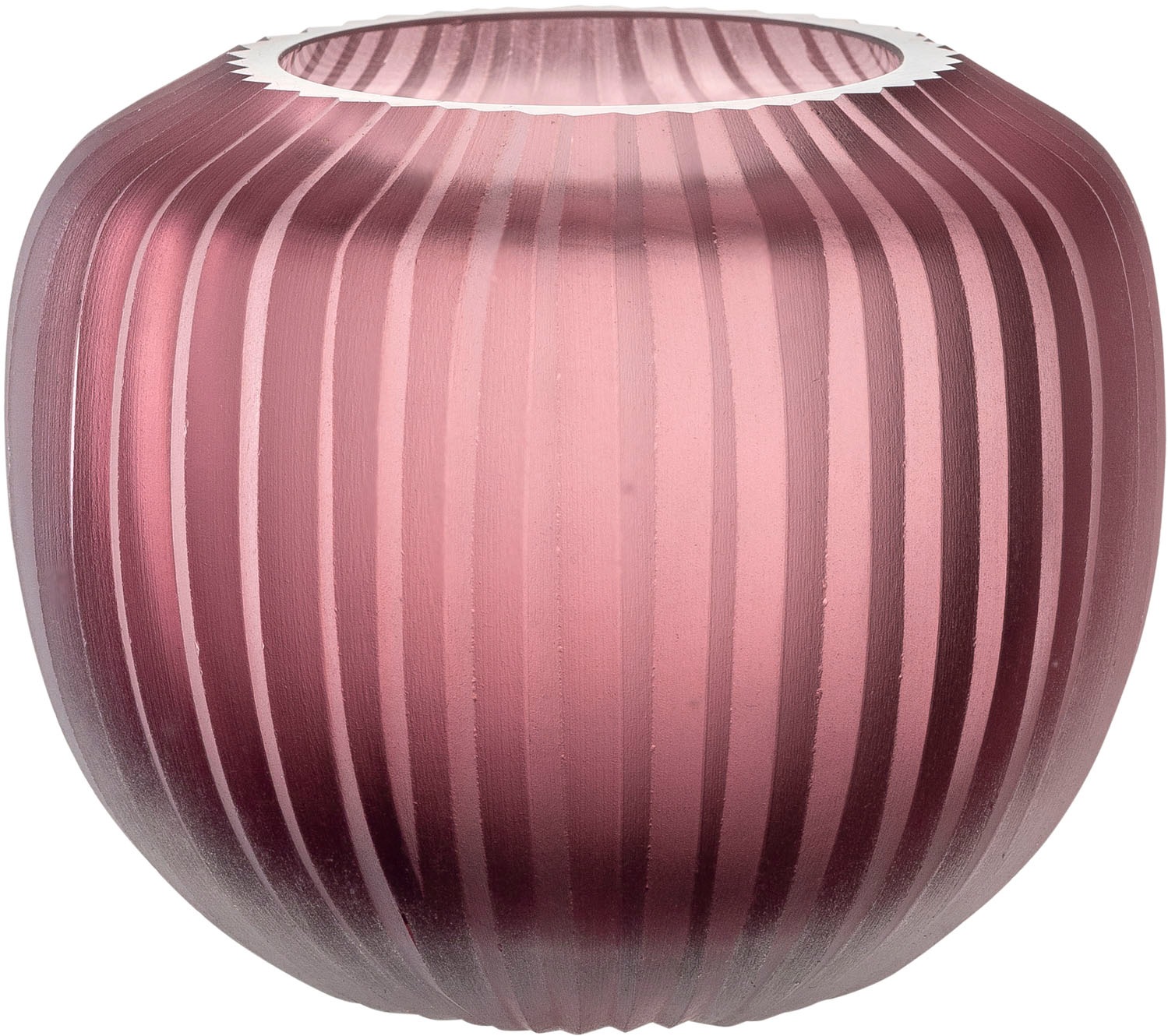 LEONARDO Tischvase »Dekovase BELLAGIO, mit Rillenstruktur« aus Glas, beere, günstig online kaufen