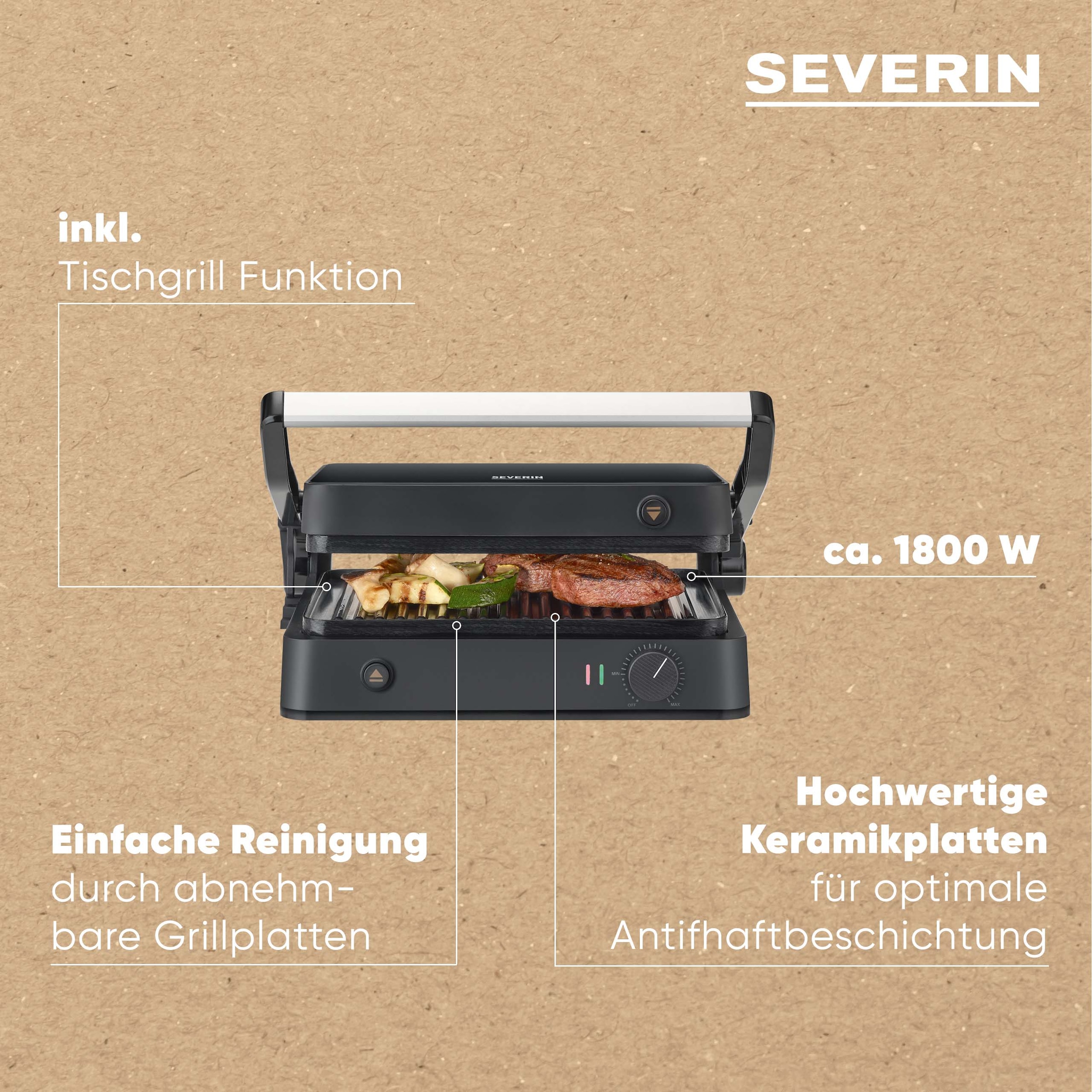 Severin Kontaktgrill »KG2398 SEVINI COMFORT«, 1800 W