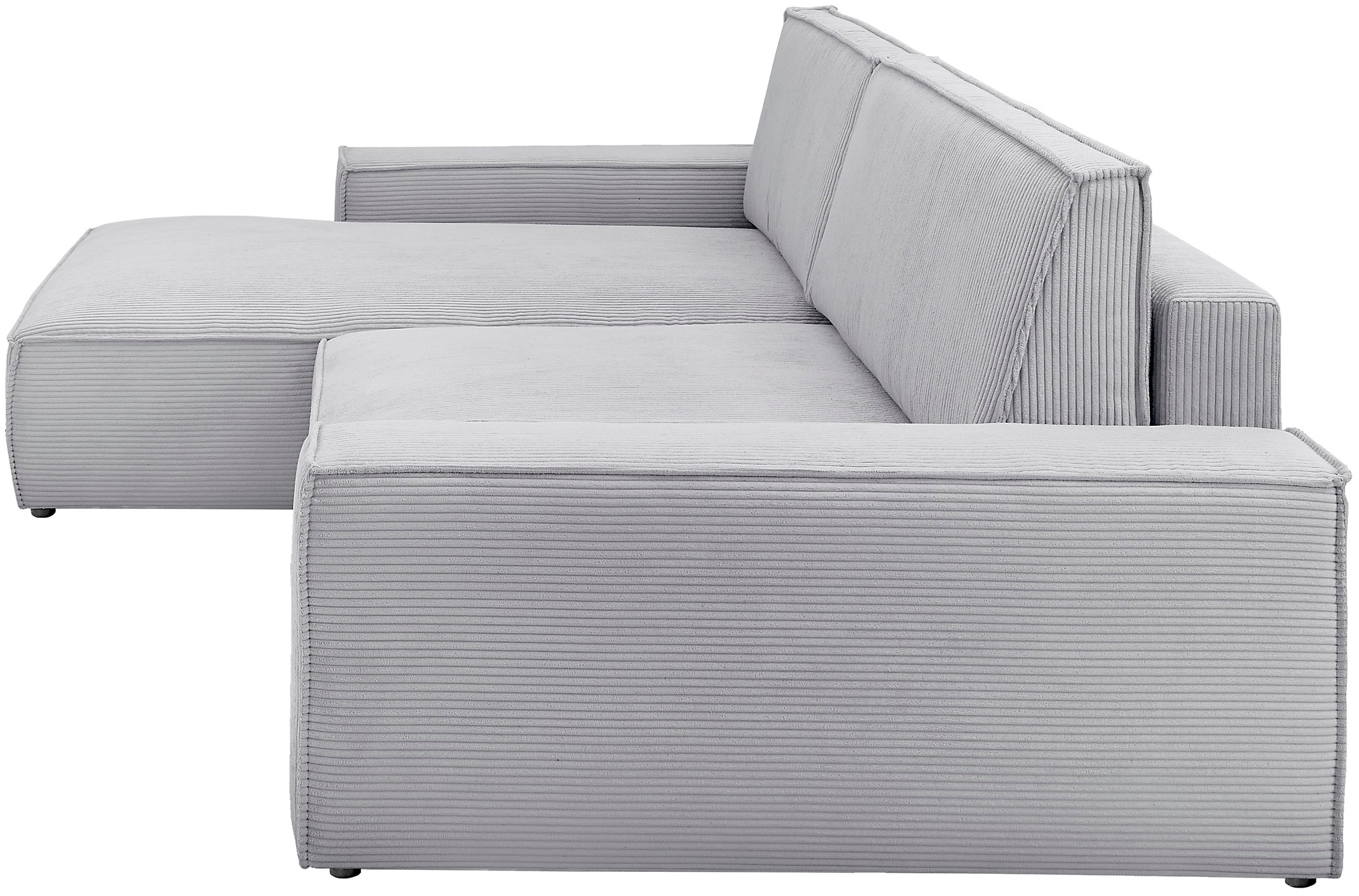 Home affaire Ecksofa »NEU: SHERWOODL XXL 284, Big-Sofa L-Form, tiefe Sitzfläche 95 cm, Cord,«, Leinenoptik, Recamiere rechts/links, auch als Schlafsofa stellbar