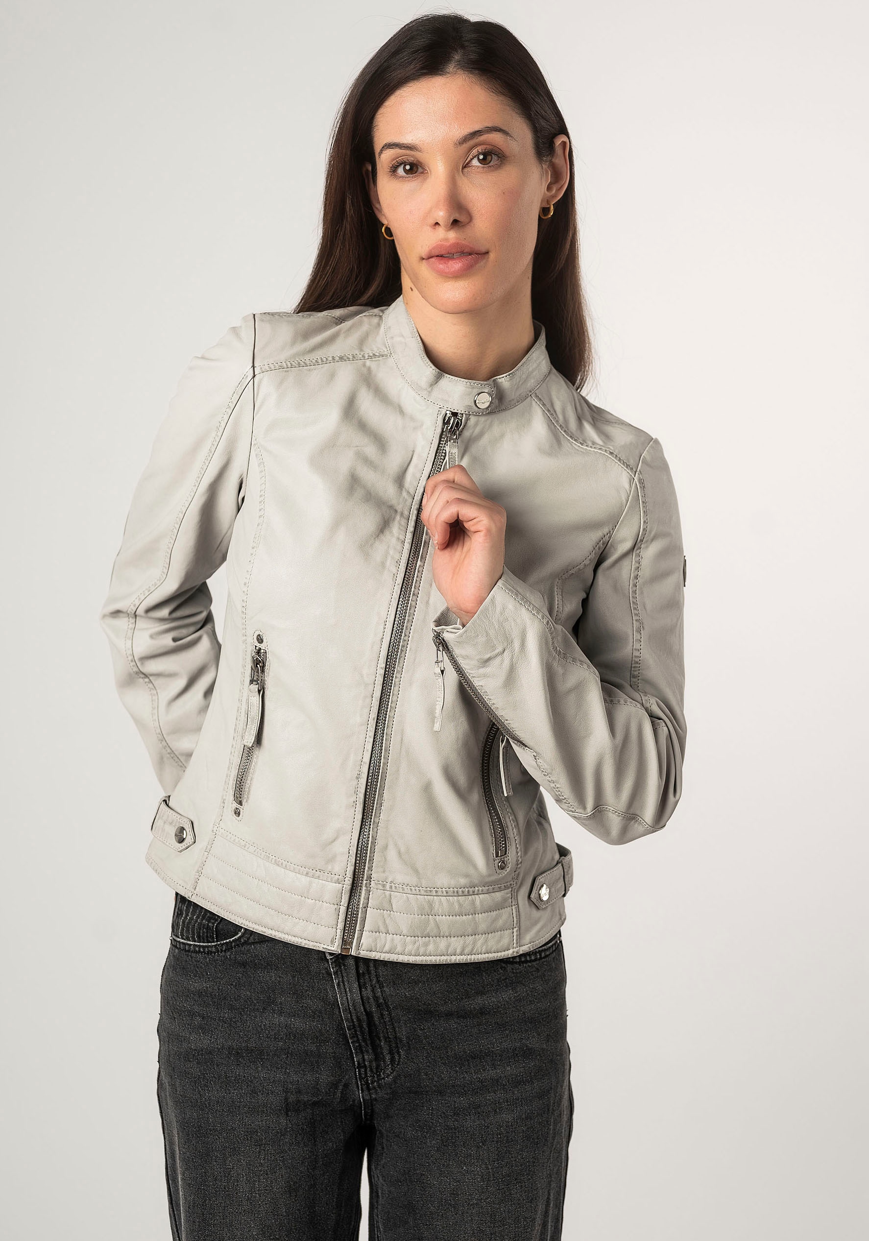 Mauritius Lederjacke »MWFilla«, mit kleinem Stehkragen