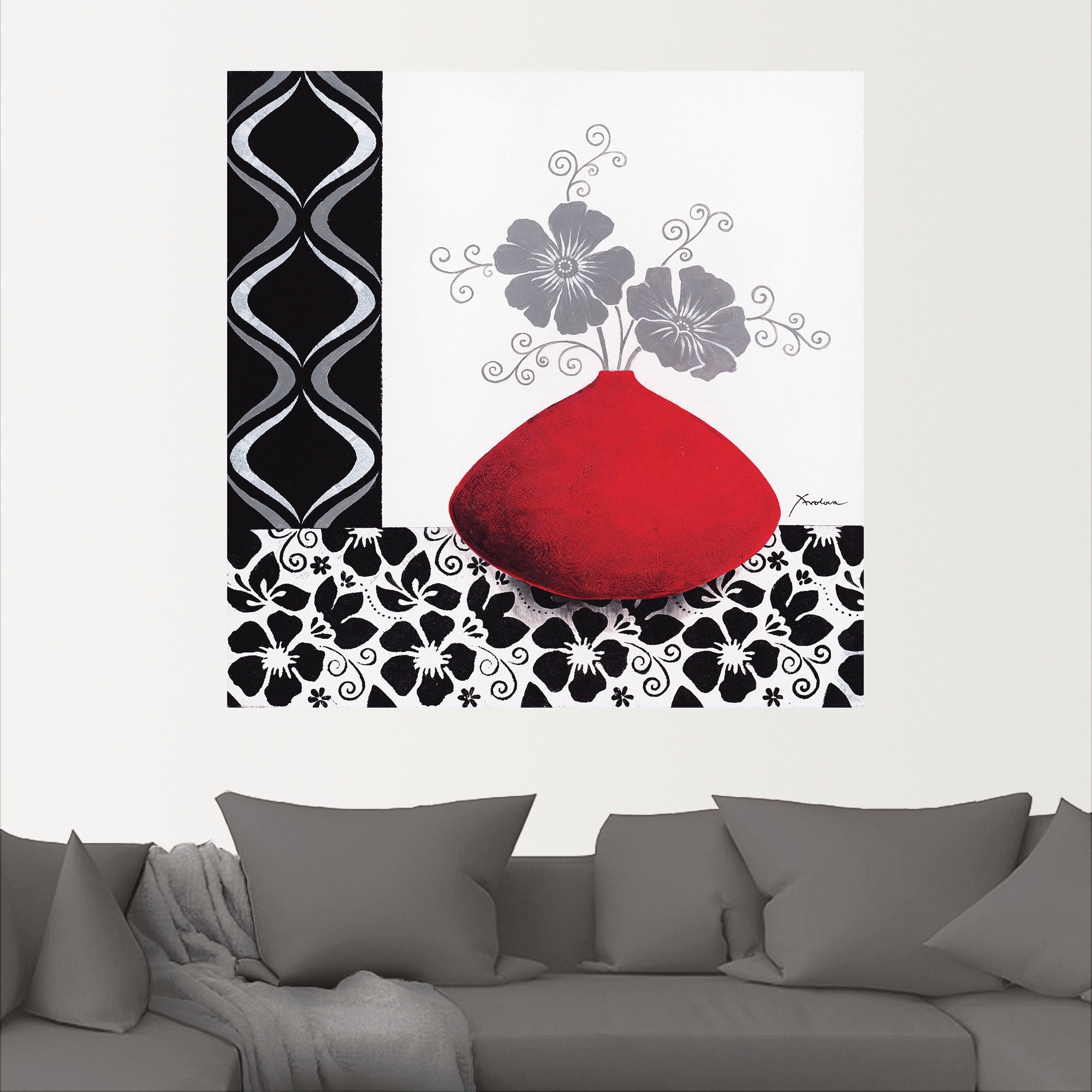 Artland Wandbild »Blumenmuster«, Vasen & Töpfe, (1 St.), als Leinwandbild, Poster, Wandaufkleber in verschied. Größen