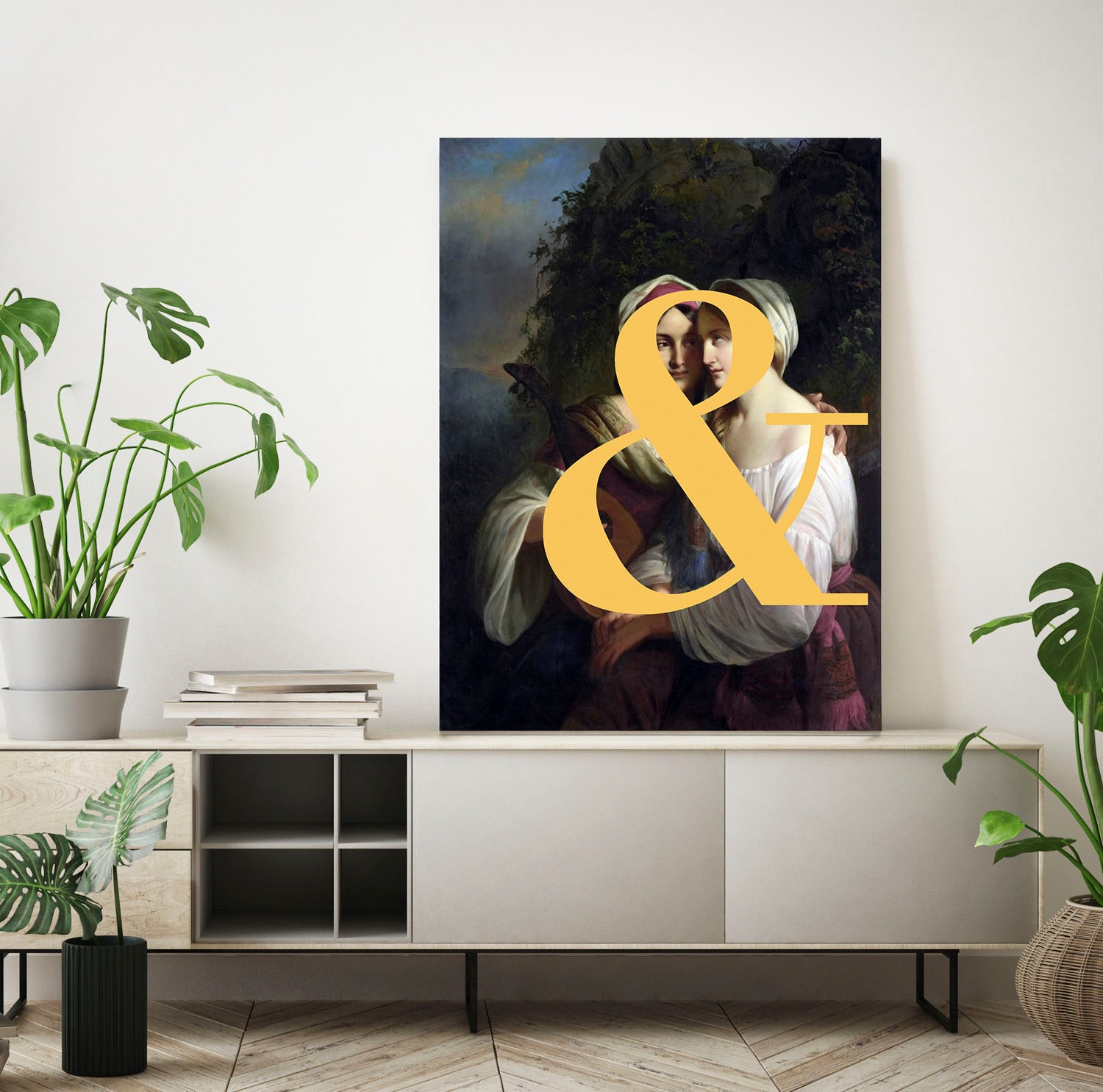queence Acrylglasbild »Liebespaar mit Farbklecks«, Kunst-Gemälde-Frau-Bilde günstig online kaufen