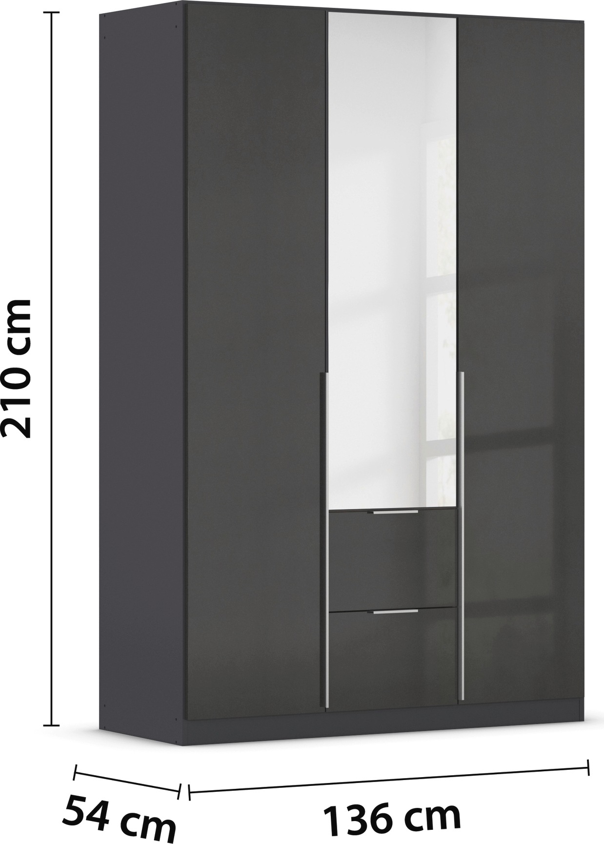rauch Drehtürenschrank »Kleiderschrank Schrank Garderobe AGORDO mit Dekor- oder Hochglanzfront«, mit Außenschubkästen, in 6 Breiten und 2 Höhen MADE IN GERMANY