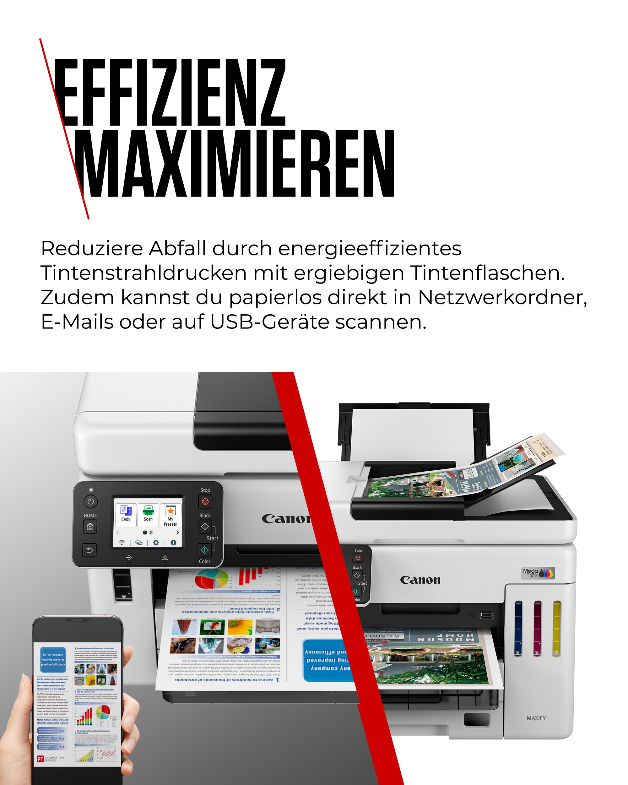 Canon Multifunktionsdrucker »MAXIFY GX7150« 4in1 Tintenstrahl-Multifunktionsgerät mit ADF / niedrigen Druckkosten