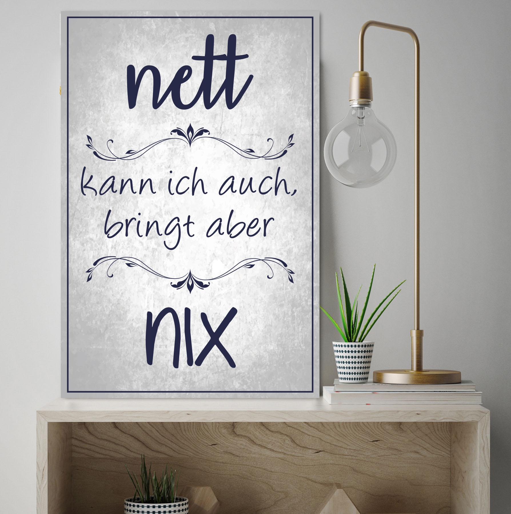 queence Metallbild »Nett bringt nix«, Sprüche, (1 St.), Sprüche, Texte, witzig