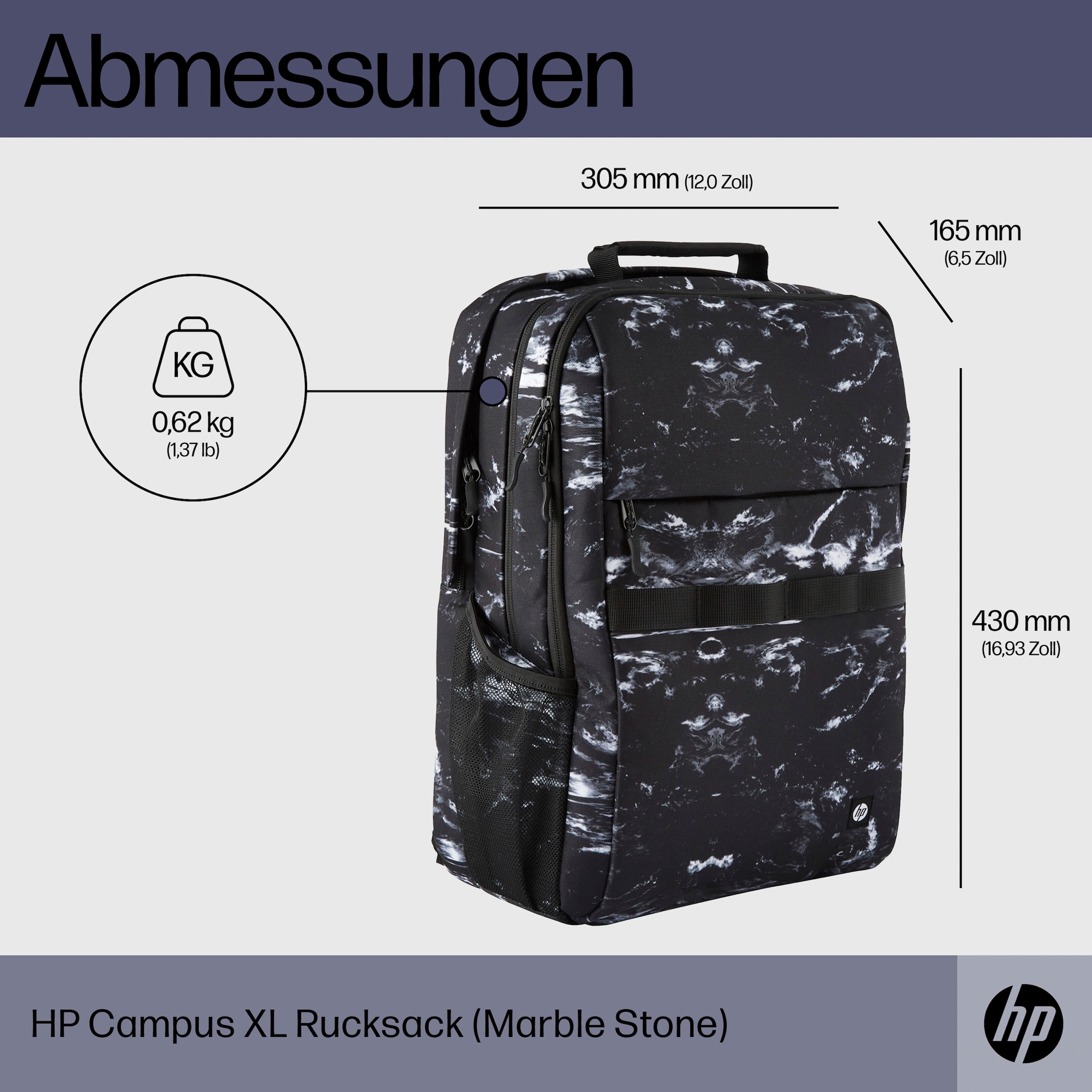 HP Notebook-Rucksack »Campus XL (Marble Stone)«