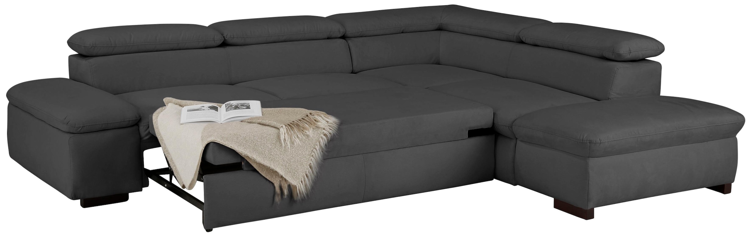 Home affaire Ecksofa »Alberto L-Form«, mit Kopfteilverstellung, wahlweise mit Bettfunktion