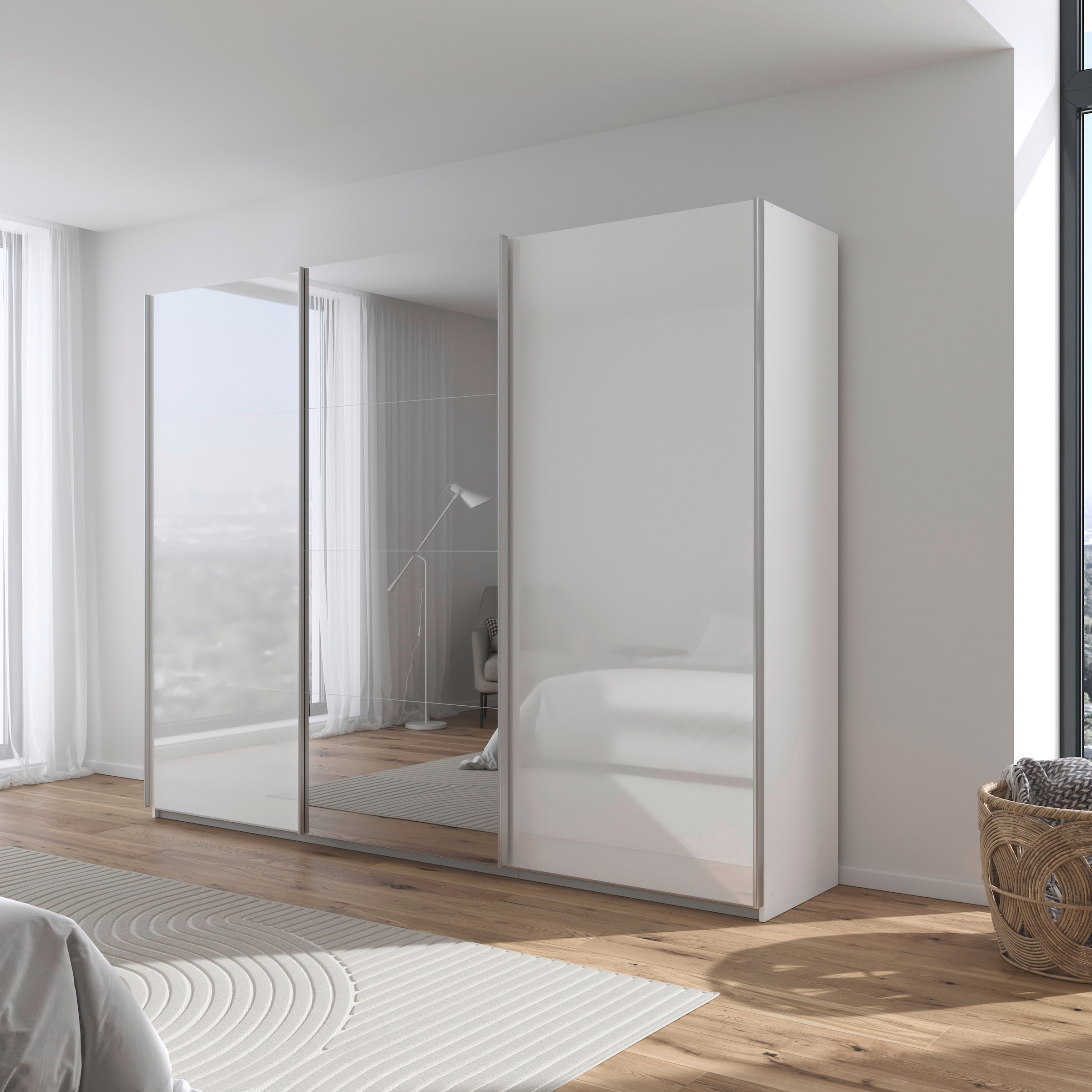 rauch Schwebetürenschrank »Kleiderschrank Schrank Garderobe AGORDO«, Top Innenausstattung, in 4 Breiten und 2 Höhen MADE IN GERMANY