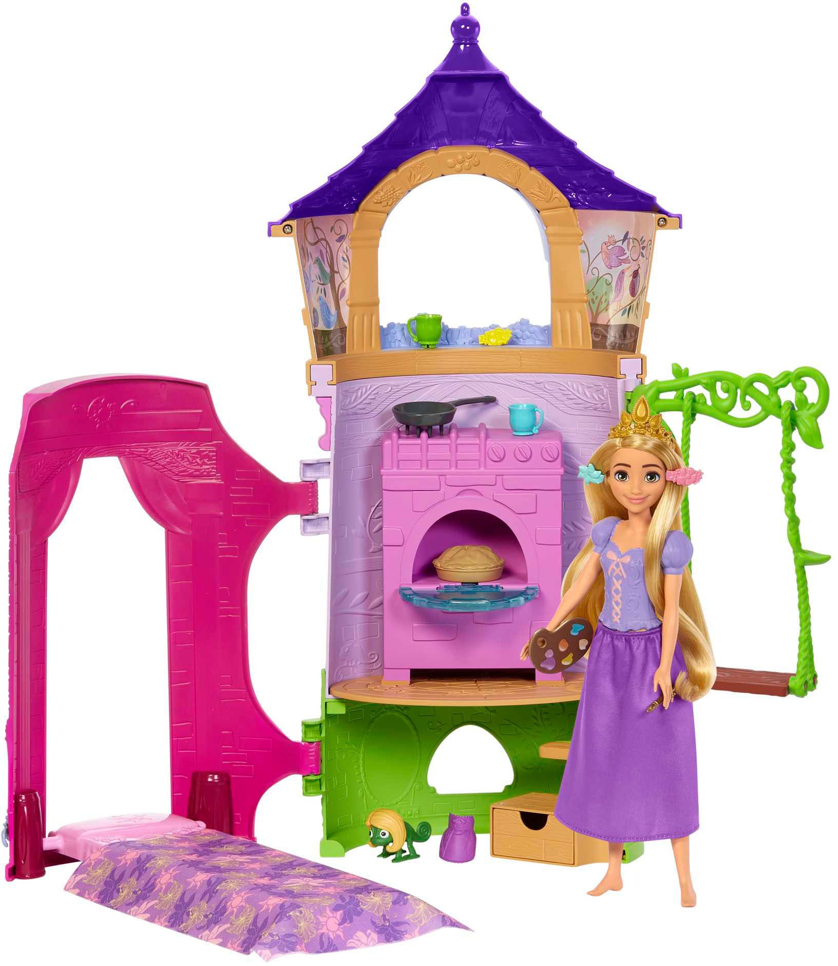 Mattel® Spielwelt »Disney Prinzessin, Rapunzels Turm Spielset«, inklusive Puppe, Chamäleon & Accessoires