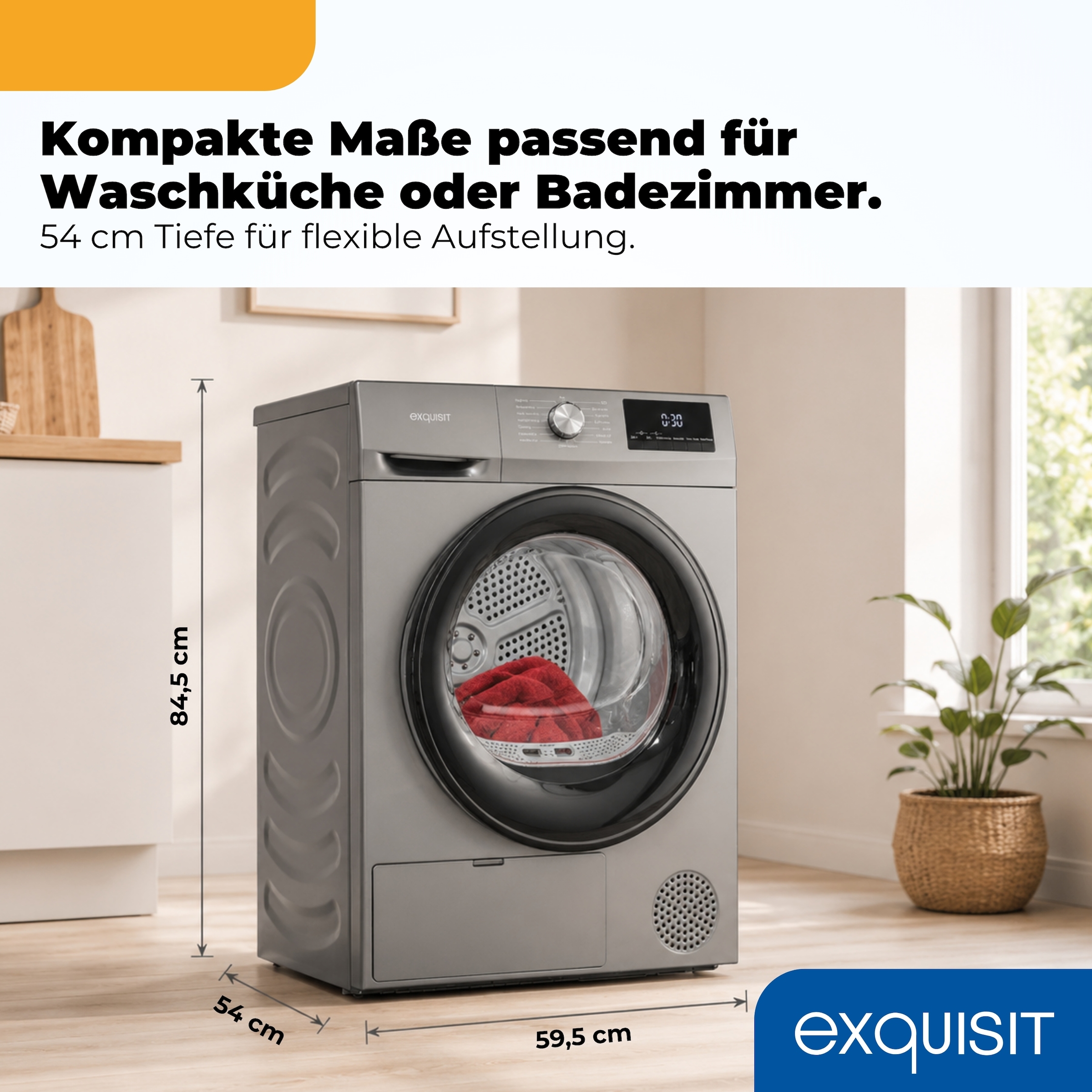 exquisit Wärmepumpentrockner »TWP703-010D« Wärmepumpentechnologie für weniger Energieverbrauch, sehr sparsam