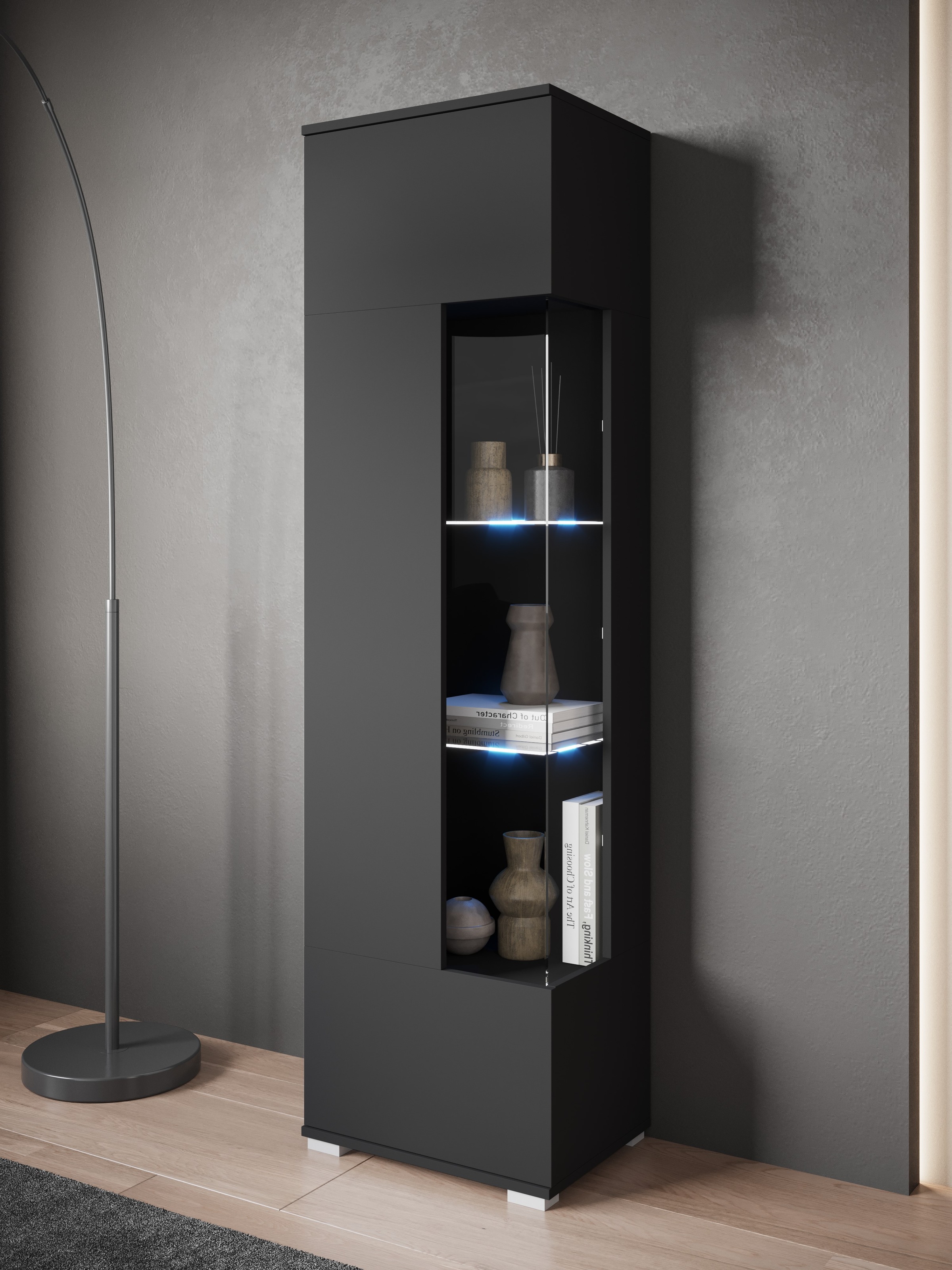 INOSIGN Vitrine »Kenia, stehend und hängend, Türanschlag wechselbar«, (1 St.), Vitrineschrank mit Glastüren 160 cm Höhe