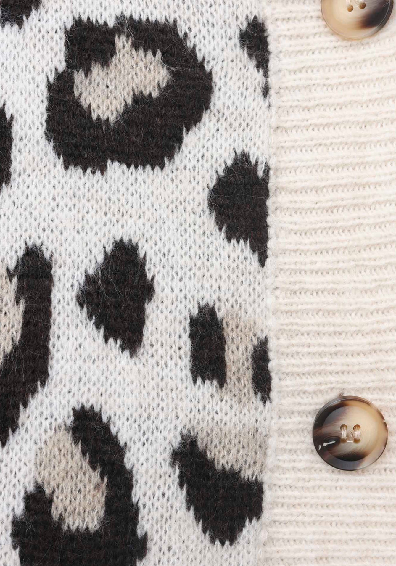 Zwillingsherz Strickjacke »"Big Leo"« One Size, Animal-Muster, Langarm, Knöpfe, tiefer V-Ausschnitt