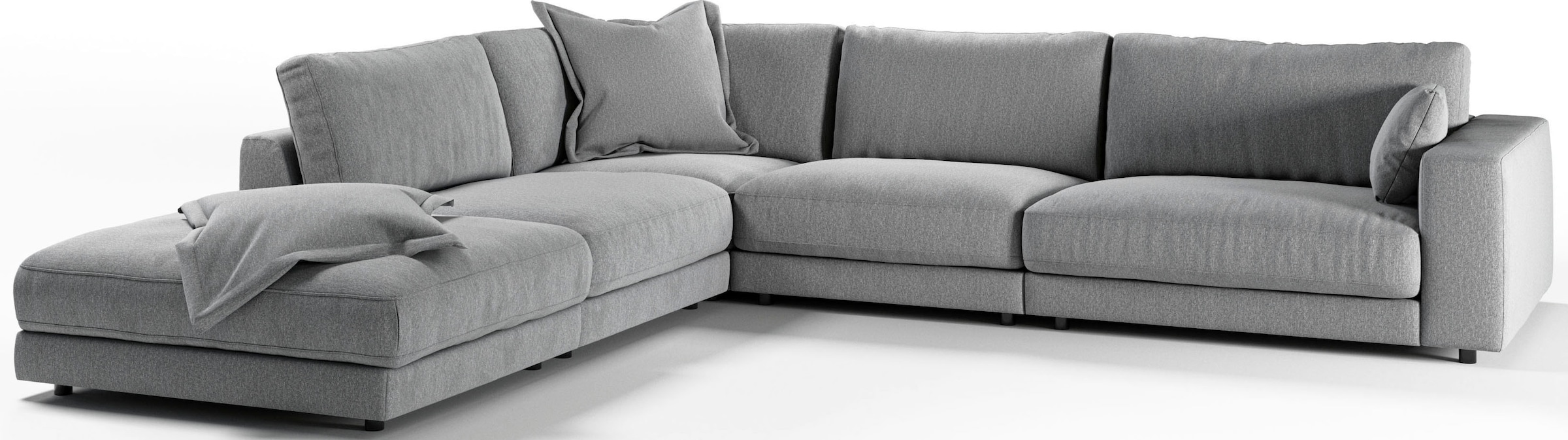 3C Candy Ecksofa »Enisa II, bequem und komfortabel, großes Familiensofa, L-Form«, incl. 3 Flatterkissen, wahlweise mit Flecken-Schutz-Bezug Easy care
