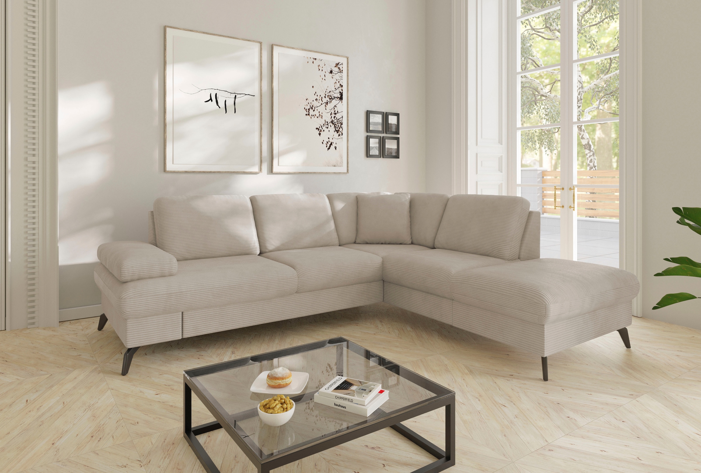 sit&more Ecksofa »Morris Jubi L-Form«, inkl. Armteilfunktion und 1 Zierkiss günstig online kaufen