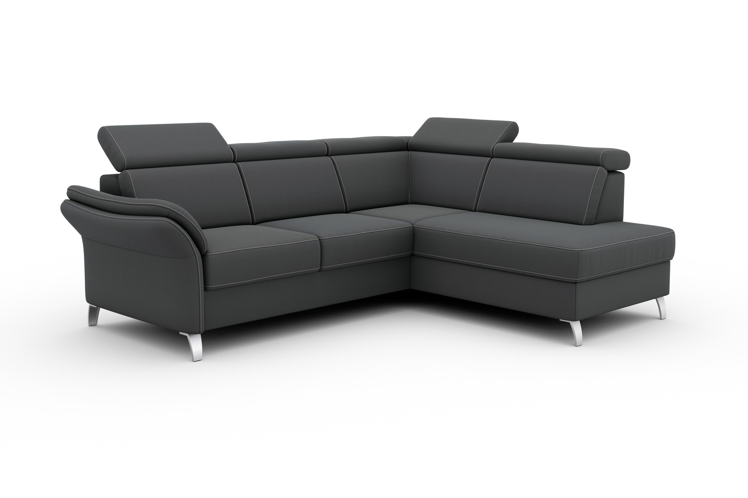 sit&more Ecksofa »Vincenzo L-Form«, inklusive Kopfteilverstellung, wahlweise mit Bettfunktion, Bettkasten