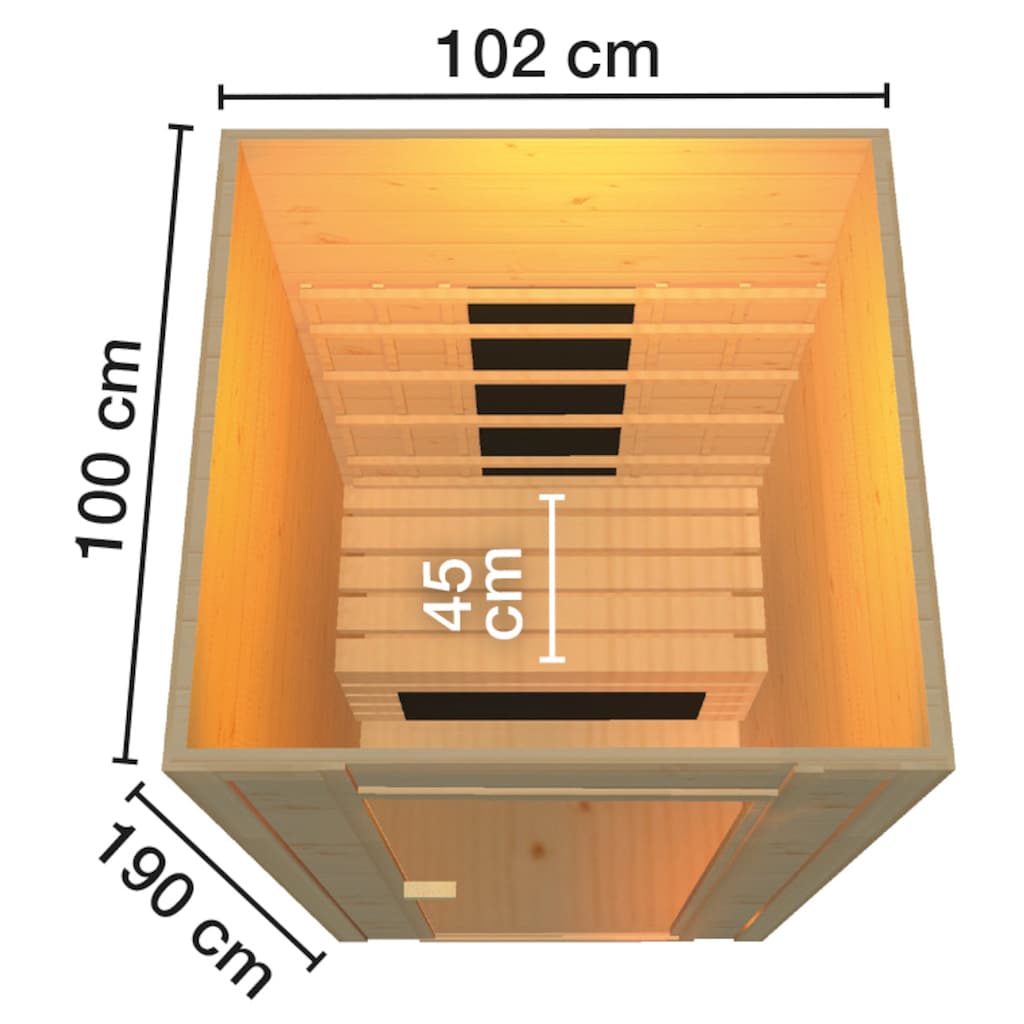 weka Infrarotkabine »Provoo 1«, 19 mm, geeignet für 1 Person
