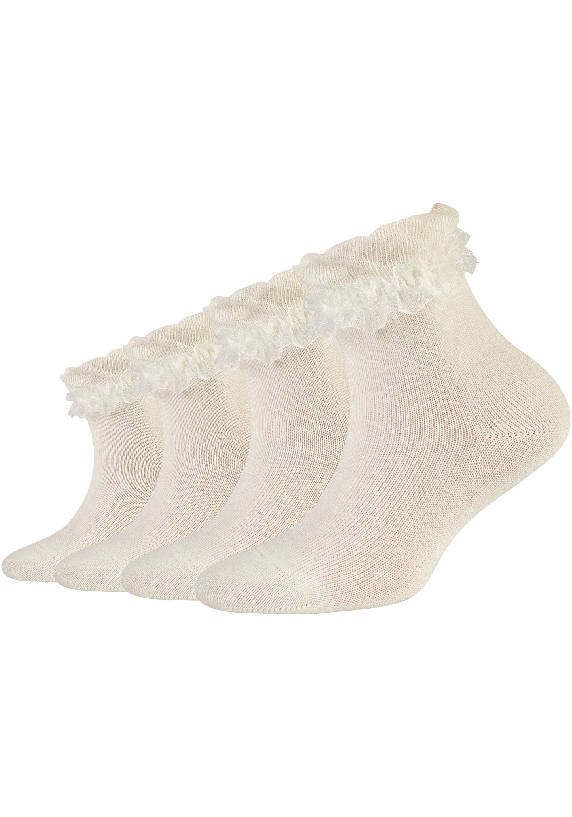 Camano Socken »ca-soft« 4 Stk. tlg. mit romantischem Rüschendesign