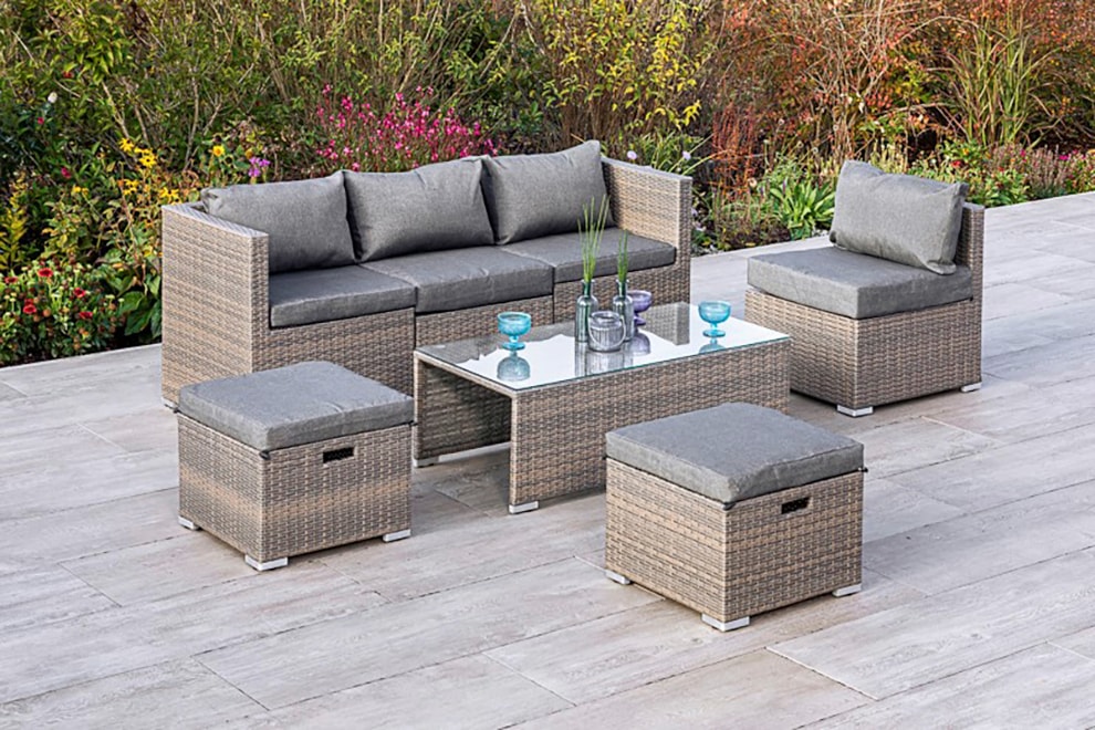MERXX Gartenlounge-Set »Agira«, (6 tlg.), Multifunktions Lounge