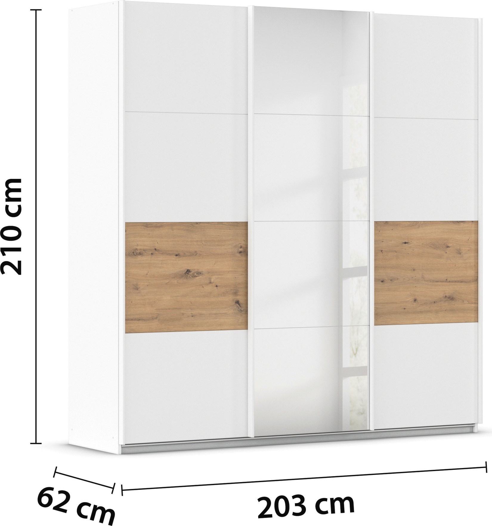 rauch Schwebetürenschrank »Schwebetürenschrank Kleiderschrank Schrank Garderobe CORTONA«, inkl. Inneneinteilung, 2 Stoffboxen und zusätzlichen Einlegeböden