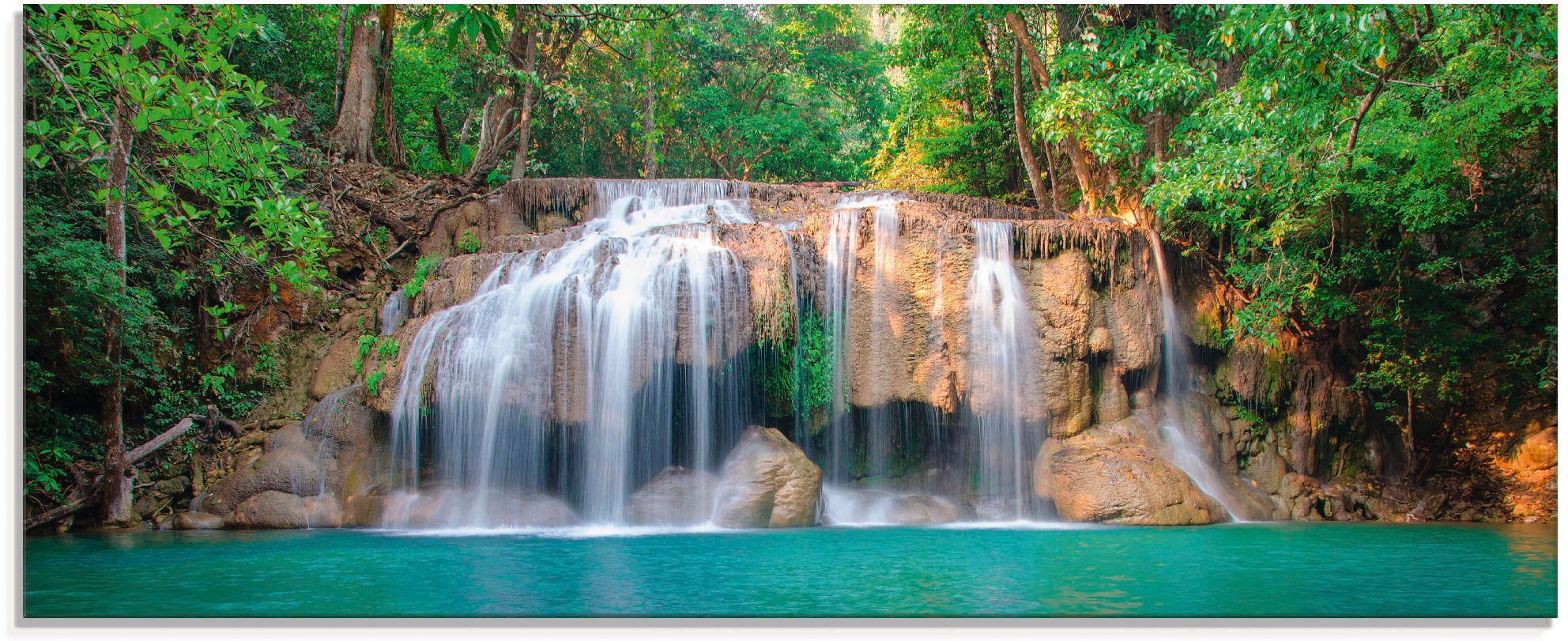 Artland Glasbild »Wasserfall im Wald National Park«, Gewässer, (1 St.), in günstig online kaufen
