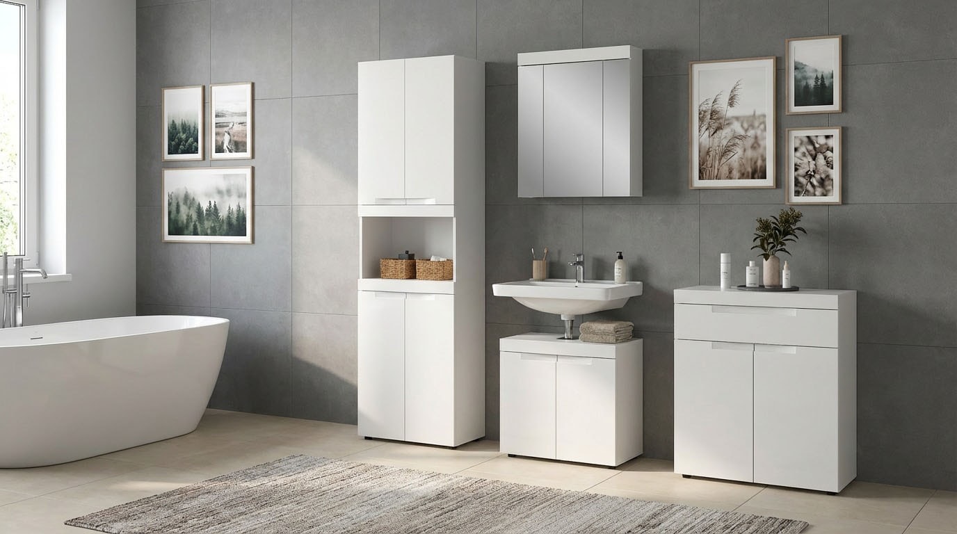 OTTO home Badmöbel-Set »MAOI, 4-teilige Badkombination, hochwertige MDF Front«