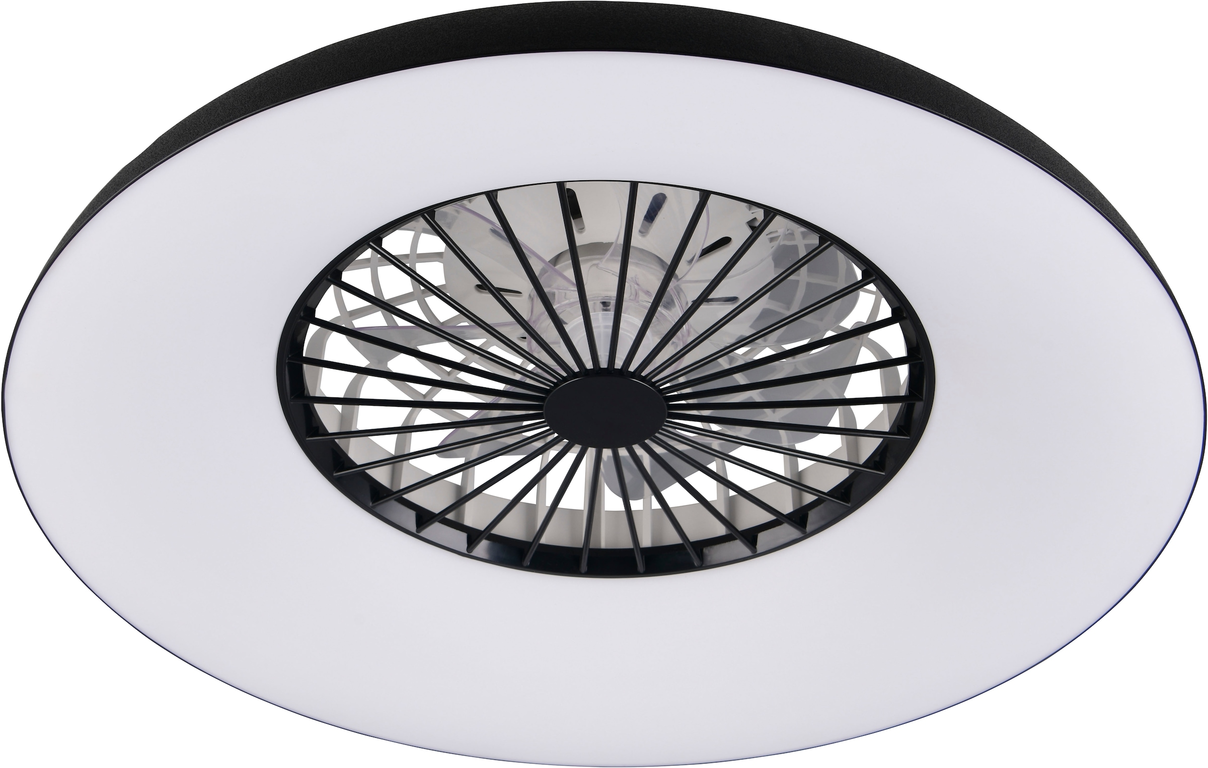 REALITY Leuchten LED Deckenleuchte »SVAERHOLT mit Ventilator, großer Deckenventilator Ø 60cm mit RGB Licht« LED-Board 1 Stk. RGB | warmweiß - kaltweiß 5-Stufen Ventilator Fernbedienung RGB Farbwechsel 4500 Lumen CCT
