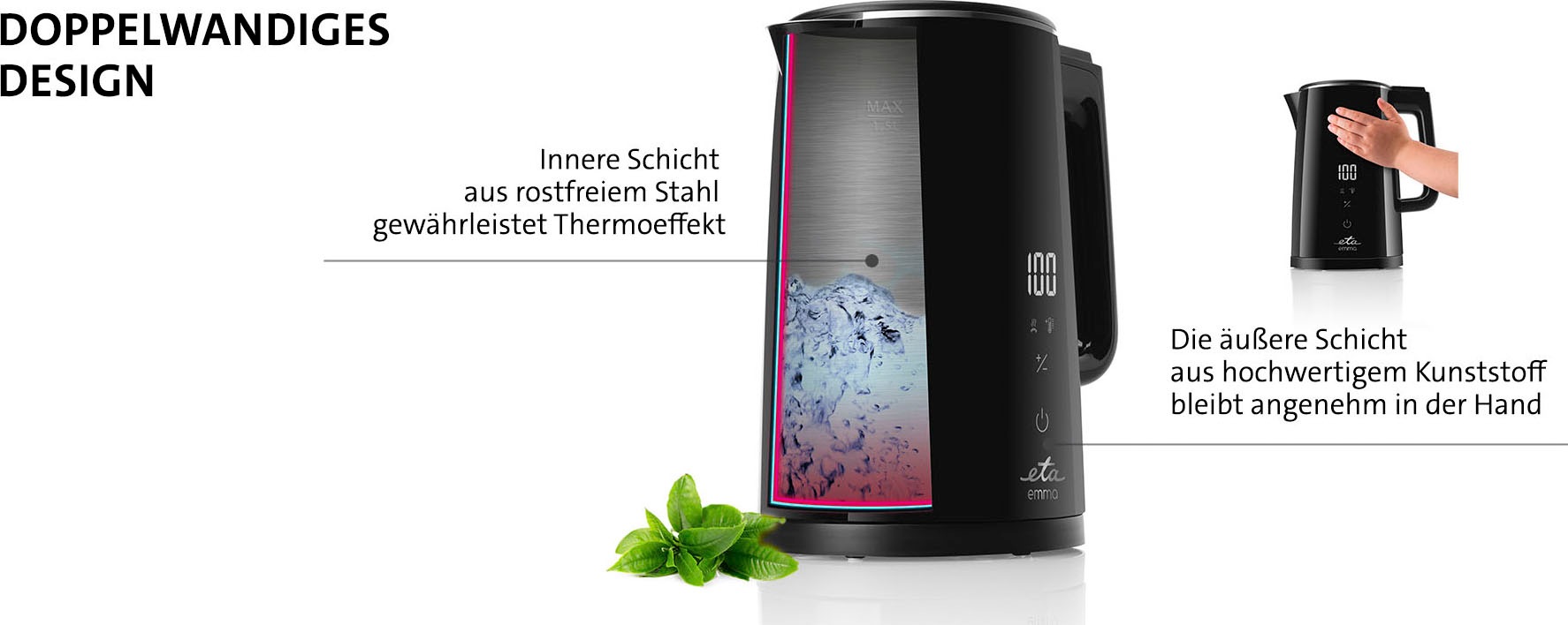 eta Wasserkocher »EMMA ETA559590000«, 1,5 l, 2200 W