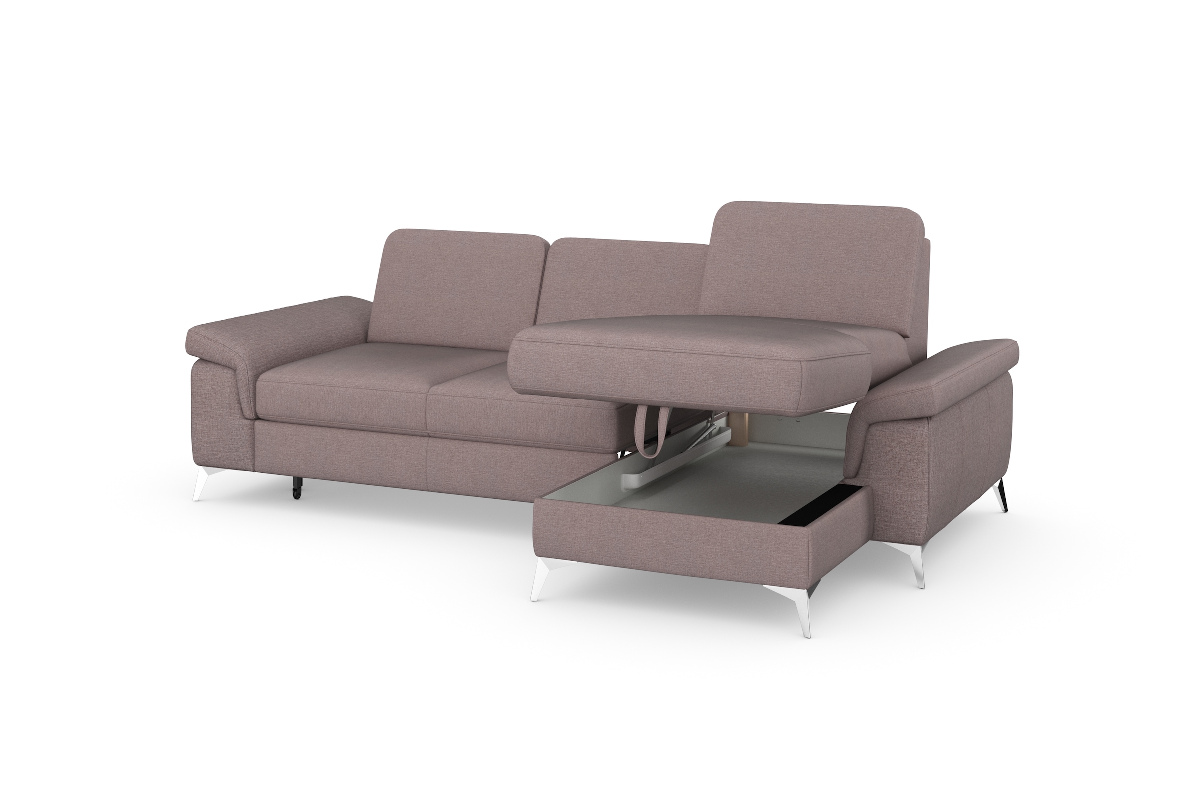 sit&more Ecksofa »Padua L-Form«, inklusive Sitztiefenverstellung, Armteilfunktion und Federkern