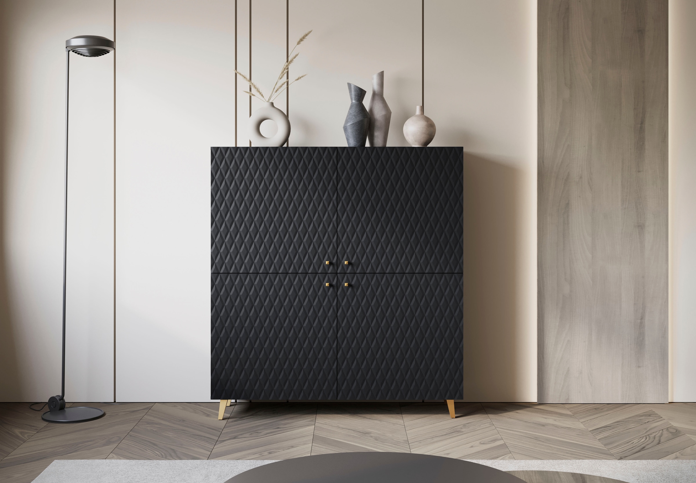 INOSIGN Highboard »HIGHBOARD PHUKET«, (1 St.), moderne Kommode mit 4 Türen und 8 Fächern, Breite 120 cm