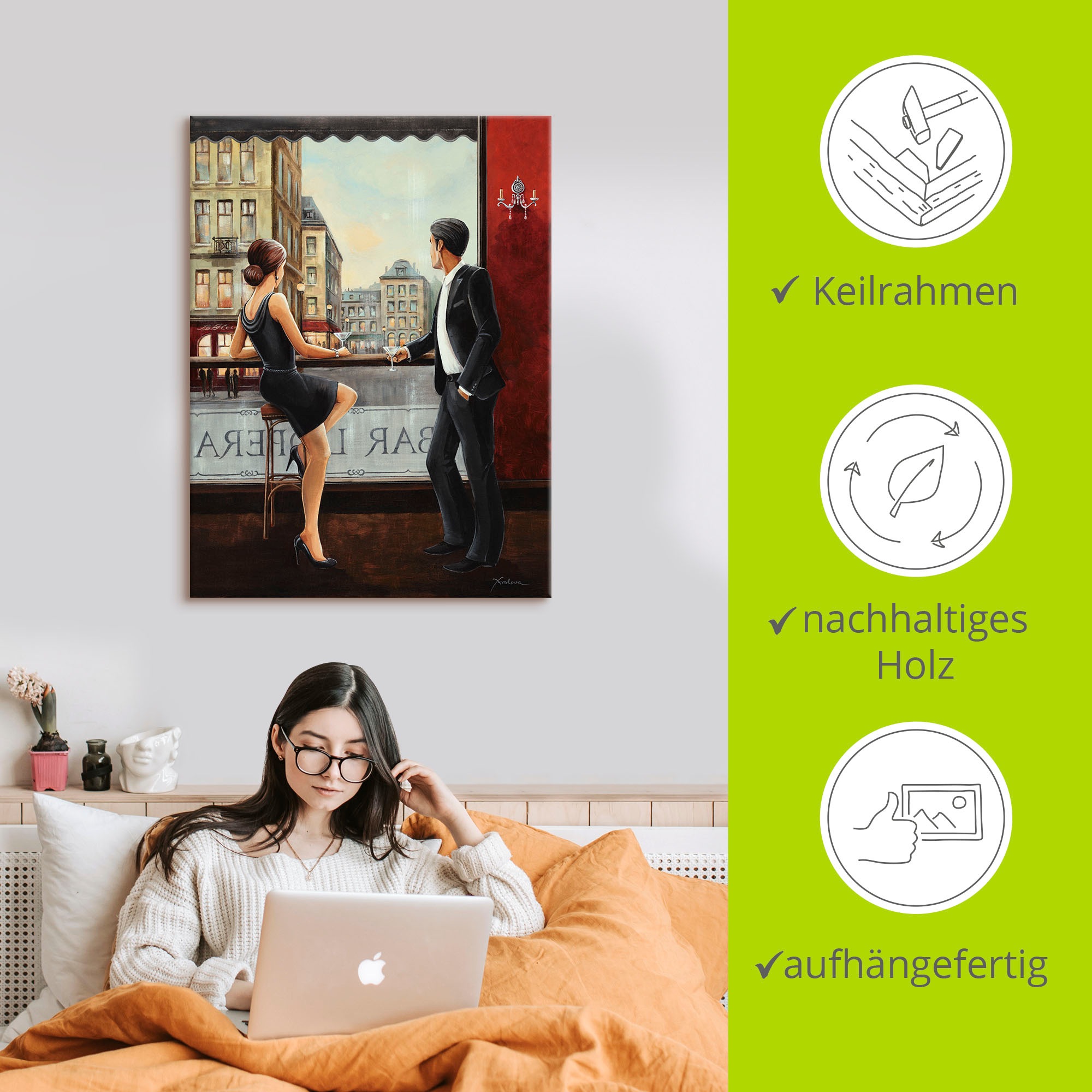 Artland Wandbild »Bar«, Bar & Lounges, (1 St.), als Alubild, Outdoorbild, Leinwandbild, Poster, Wandaufkleber