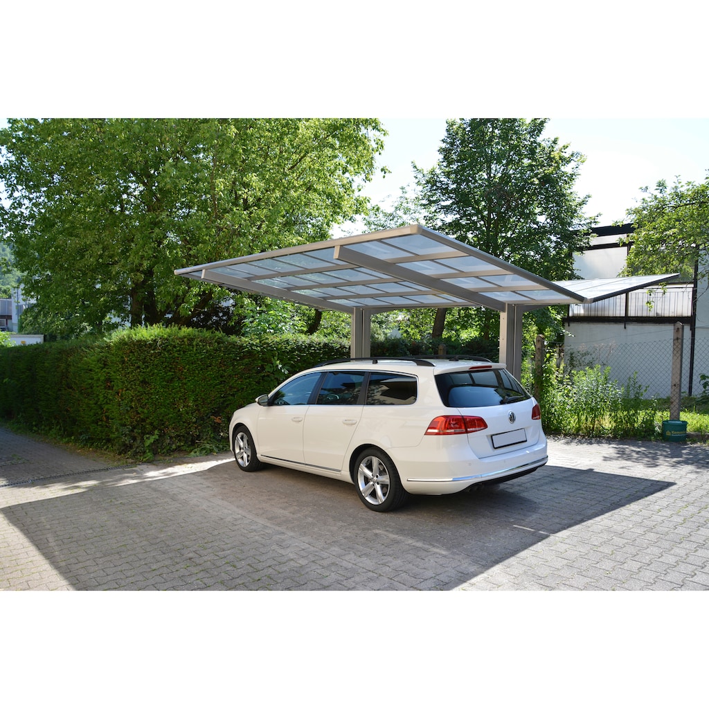 Ximax Doppelcarport »Linea Typ 60 Y-Edelstahl-Look«, Aluminium, 532 cm, edelstahlfarben