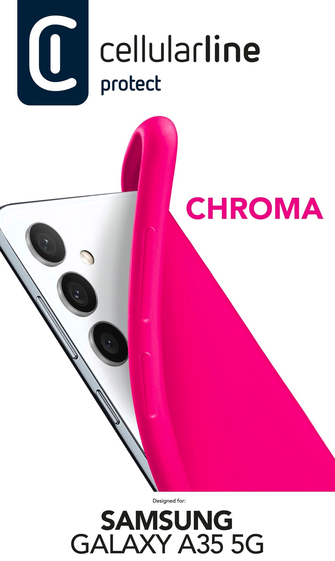 Cellularline Handyhülle »Chroma Case für Samsung Galaxy A35 5G«, Backcover, Schutzhülle, Handyschutzhülle, Case, Schutzcase, stoßfest