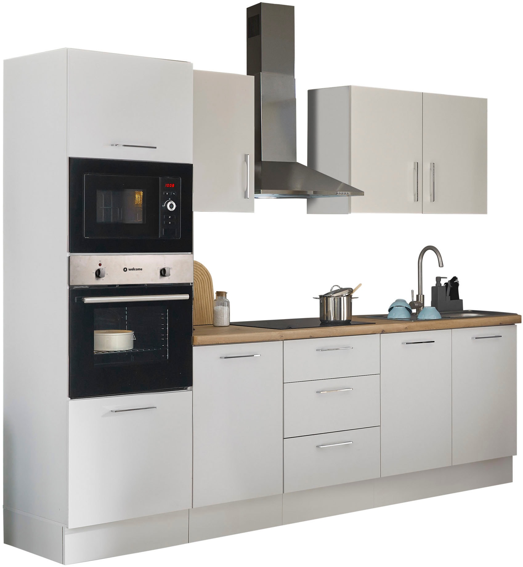 BASIC by Balculina Küchenzeile »Turin«, Breite 270 cm, wahlweise mit E-Geräten