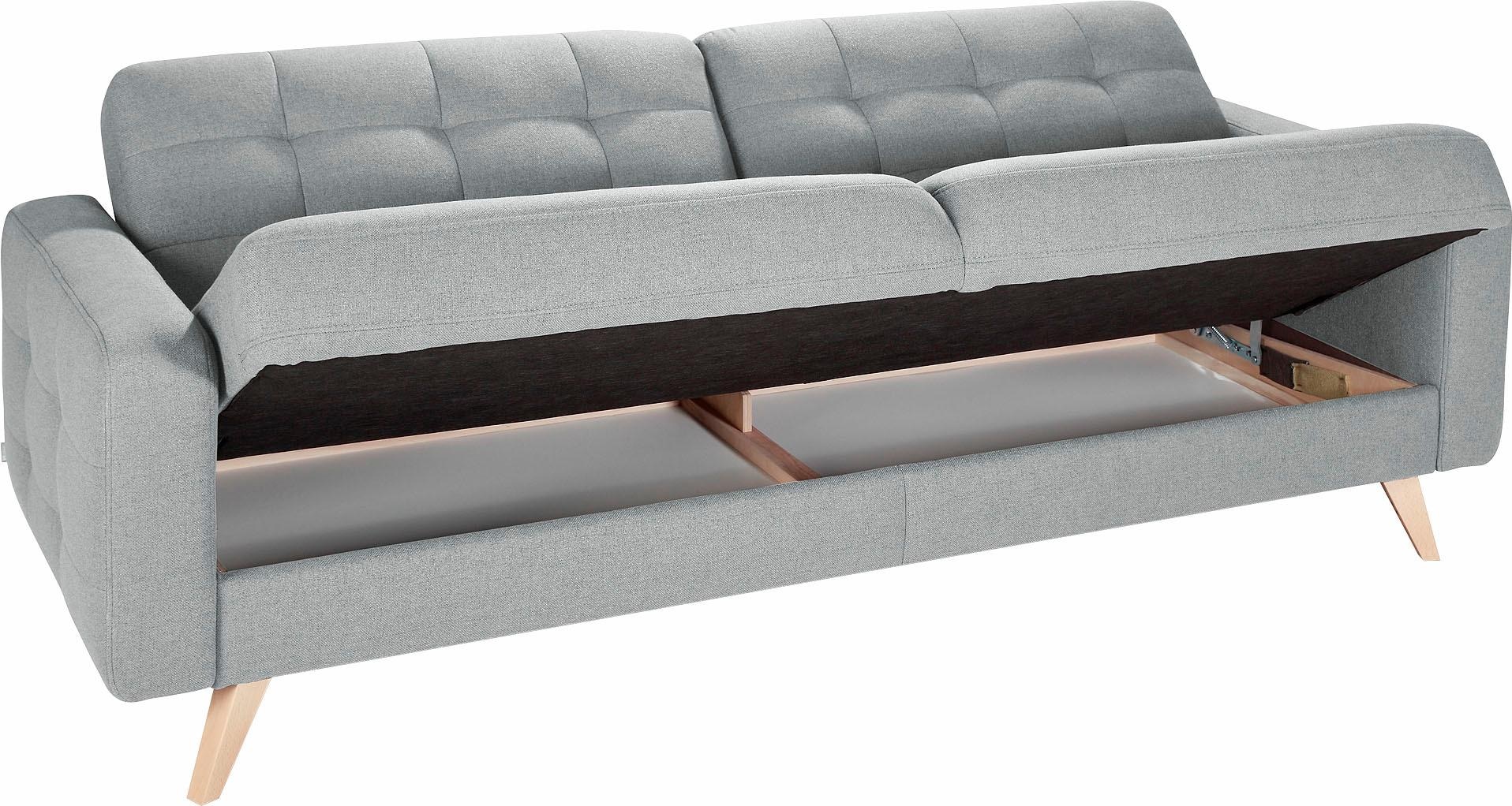 exxpo - sofa fashion 3-Sitzer »Nappa, Schlafsofa, bequem, zeitloses Design, L-Form« tolle Detailverarbeitung, mit Bettfunktion und Bettkasten