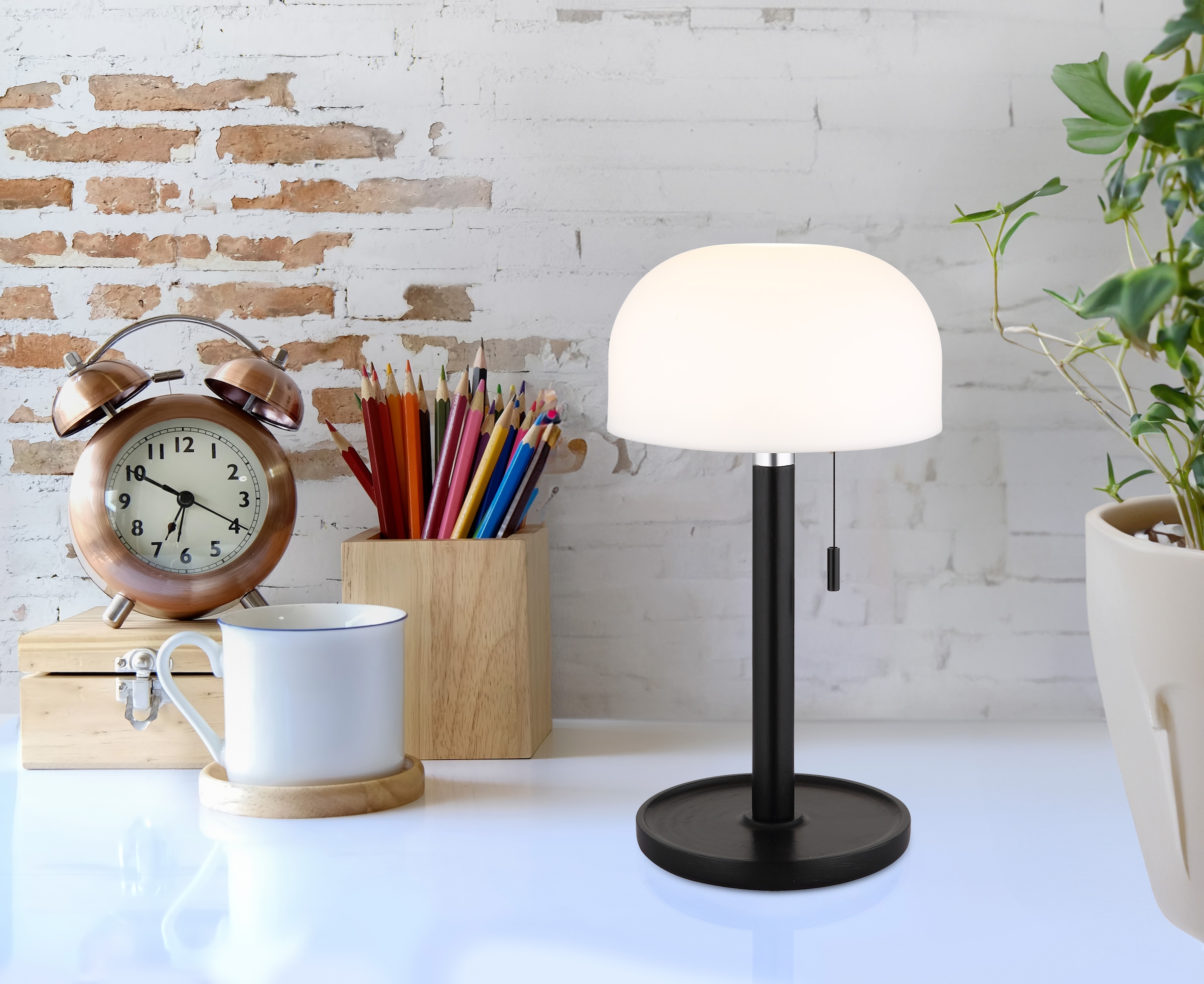 GLOBO LIGHTING LED Tischleuchte »NORMAN«, LED fest integriert, CCT-Funktion von warmen 3000 K bis kühleren 6000 K