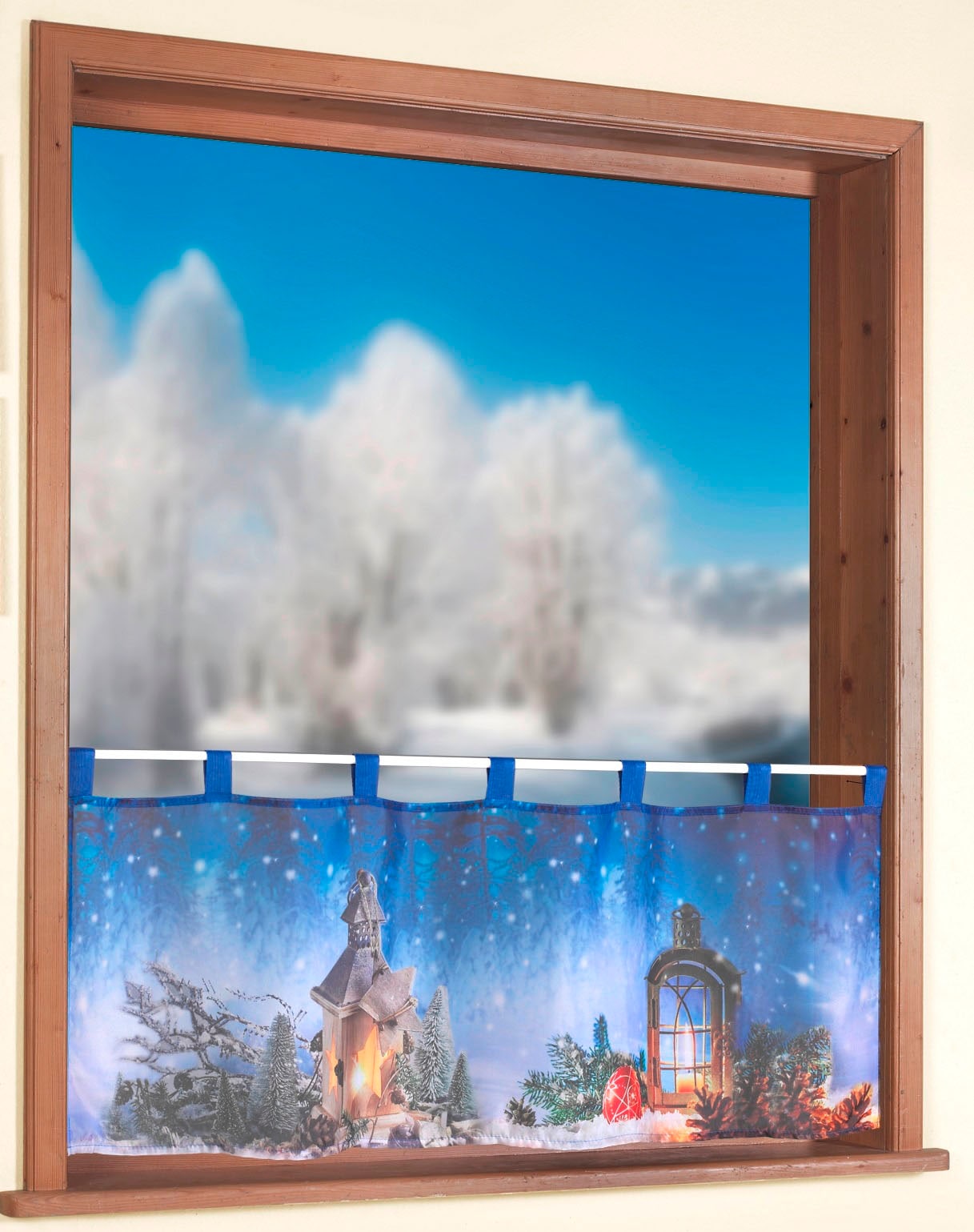 Weckbrodt Scheibengardine »Weihnachtslaterne«, (1 St.), Bistro, Voile, bedr günstig online kaufen
