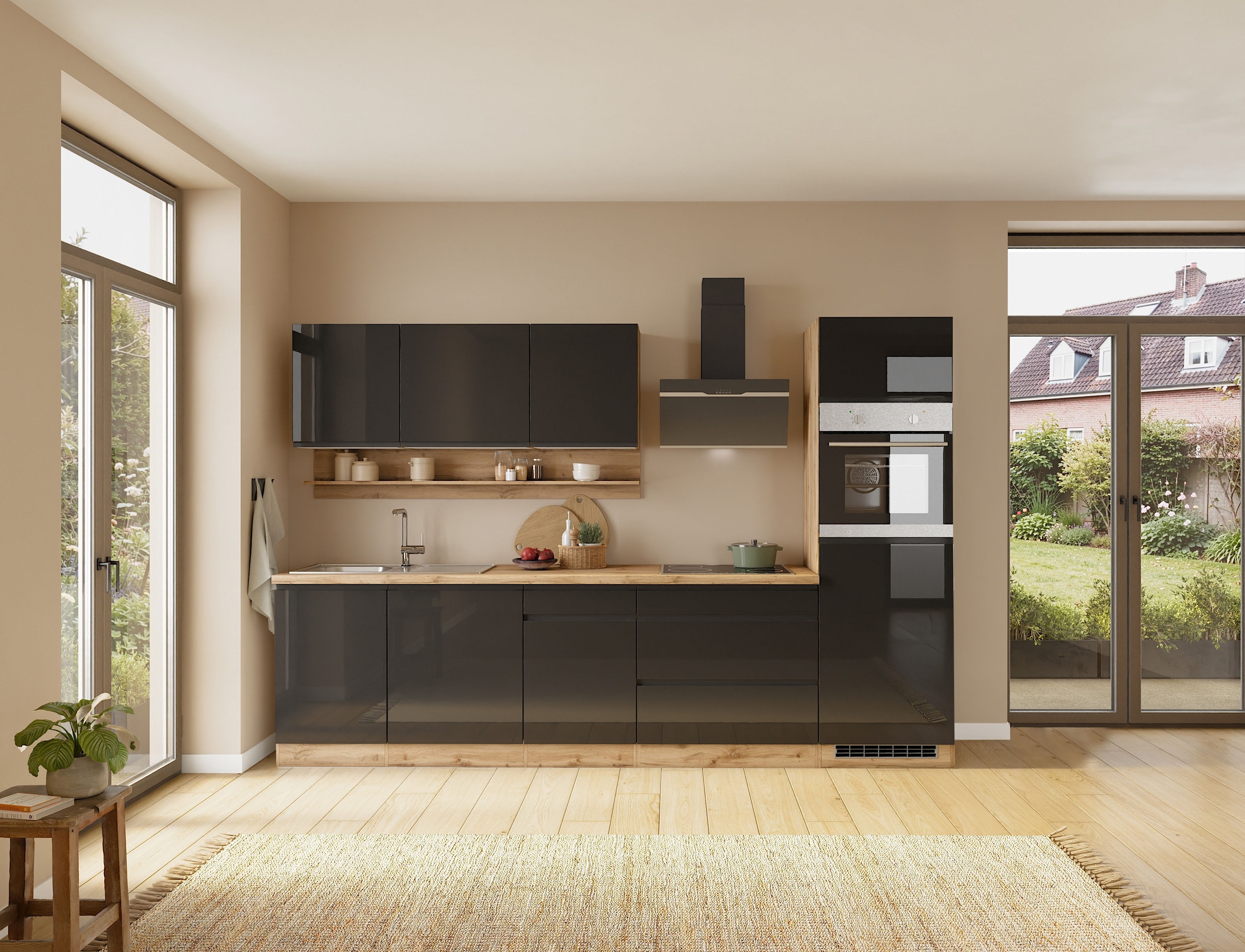 KOCHSTATION Backofen/Kühlumbauschrank »KS-Virginia,neu in verbesserter Ausführung« Stauraum, Softclose,  Breite 60 cm, Höhe 200 cm, Nische für Ofen B/H/T: 56/59/55 cm