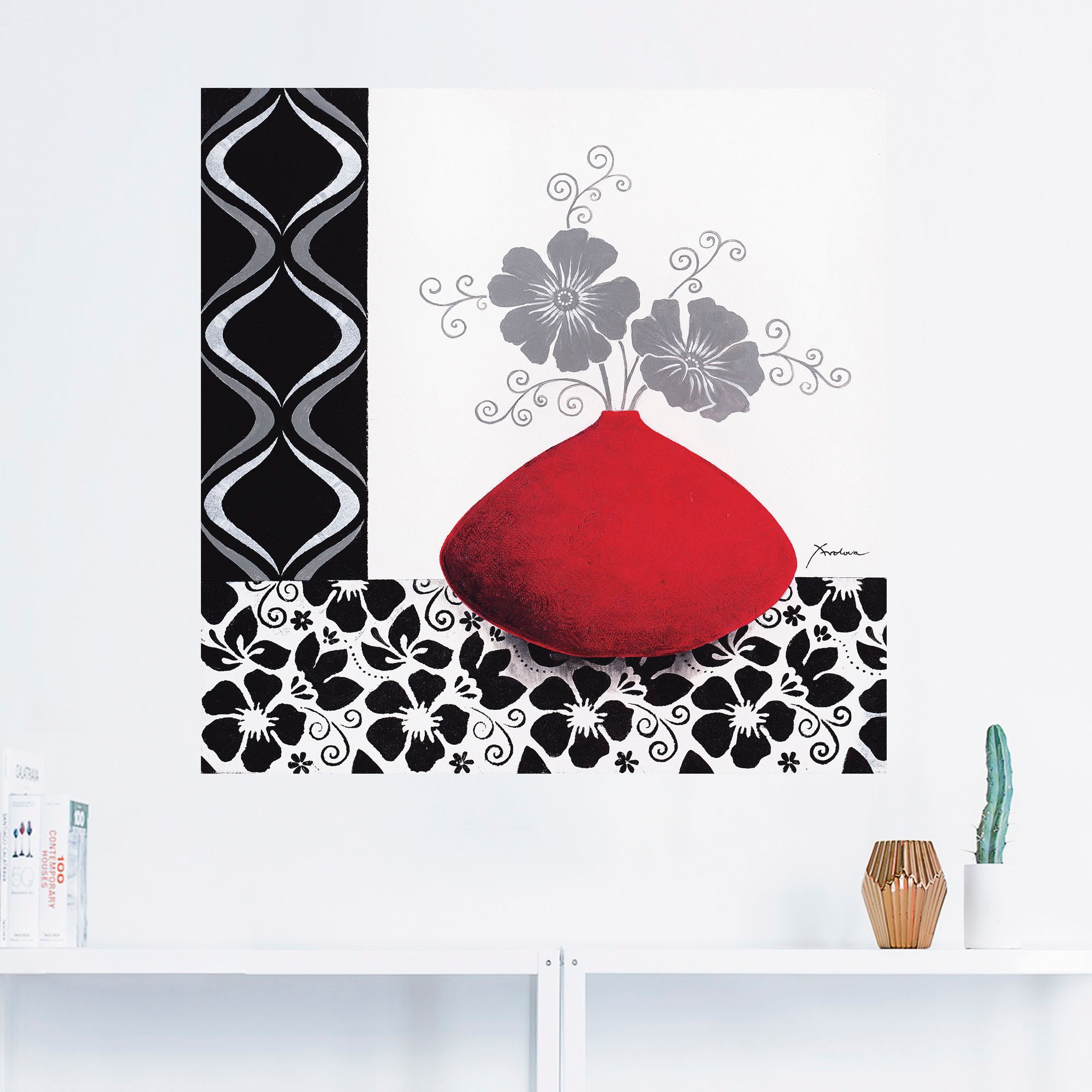 Artland Wandbild »Blumenmuster«, Vasen & Töpfe, (1 St.), als Leinwandbild, Poster, Wandaufkleber in verschied. Größen