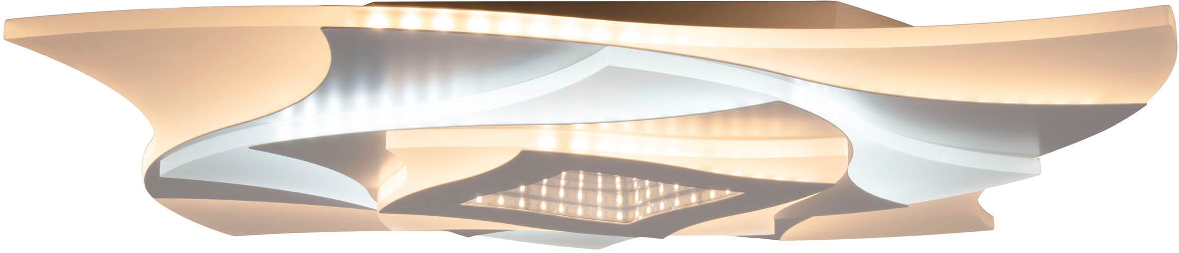 näve LED Deckenleuchte »Liora« LED-Modul 1 Stk. warmweiß - kaltweiß 3D-Effekt, CCT, Memory, Nachtlicht, dimmbar per Fernbedienung, weiß