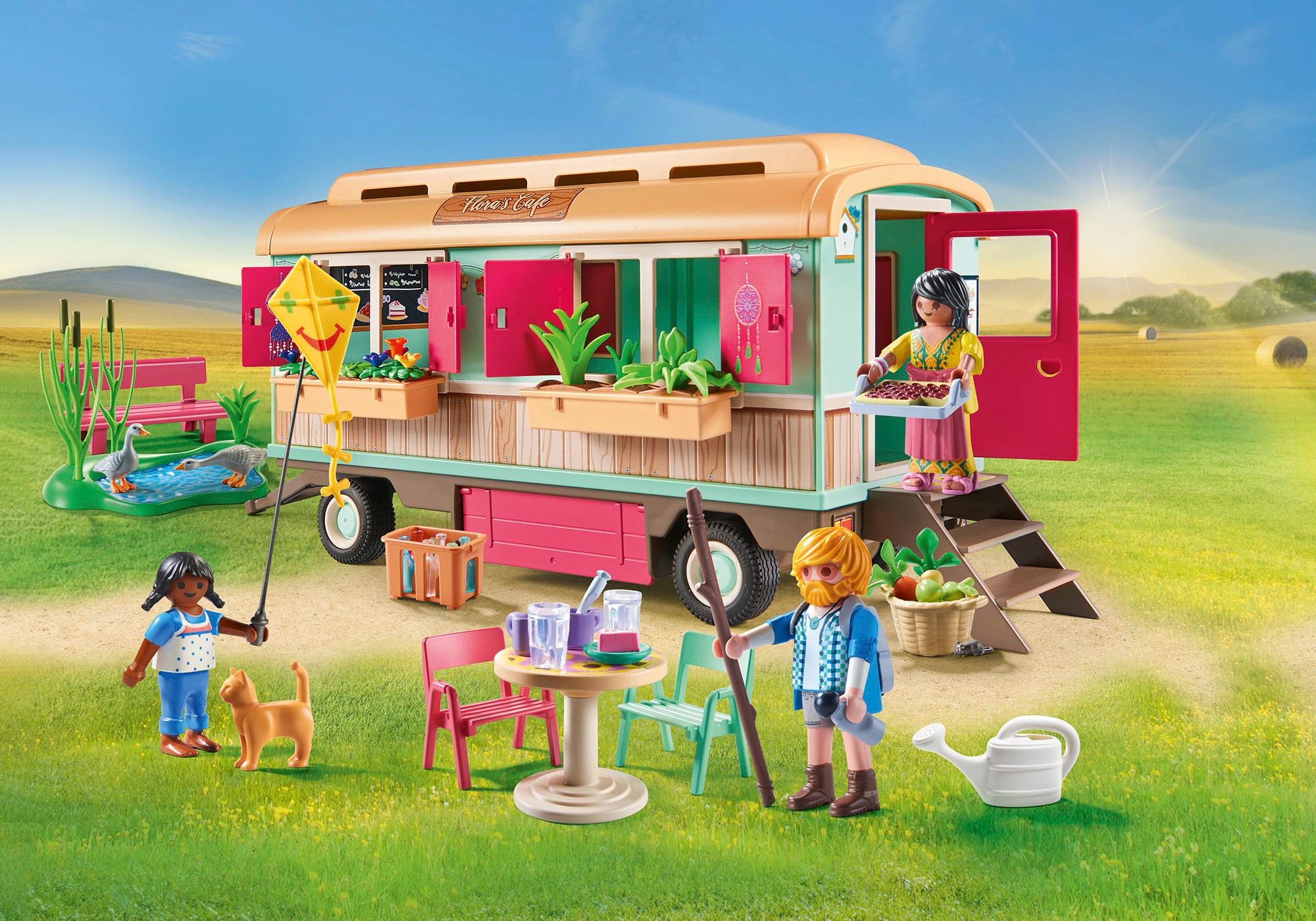 Playmobil® Konstruktions-Spielset »Gemütliches Bauwagencafé (71441), Country«, (145 St.), teilweise aus recyceltem Material; Made in Germany