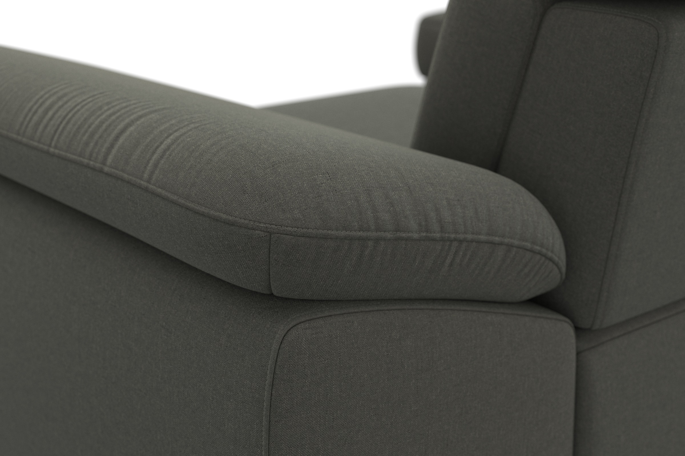 sit&more Ecksofa »Cabrio L-Form, mit Sitztiefenverstellung, Arm- und Kopfteilverstellung«, 2 Nierenkissen, Federkern, optional Bettfunktion und Stauraum