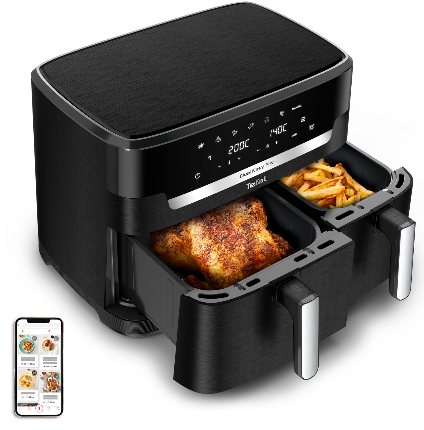Tefal Heißluftfritteuse »EY9428 Dual Easy Fry XXL«, 2700 W, Heissluftfritte günstig online kaufen